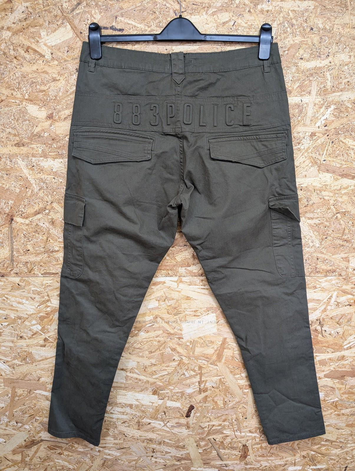 883 Police Mens W34 L30 Cargo Trousers Supernova Tapered Fit Khaki Green Slim