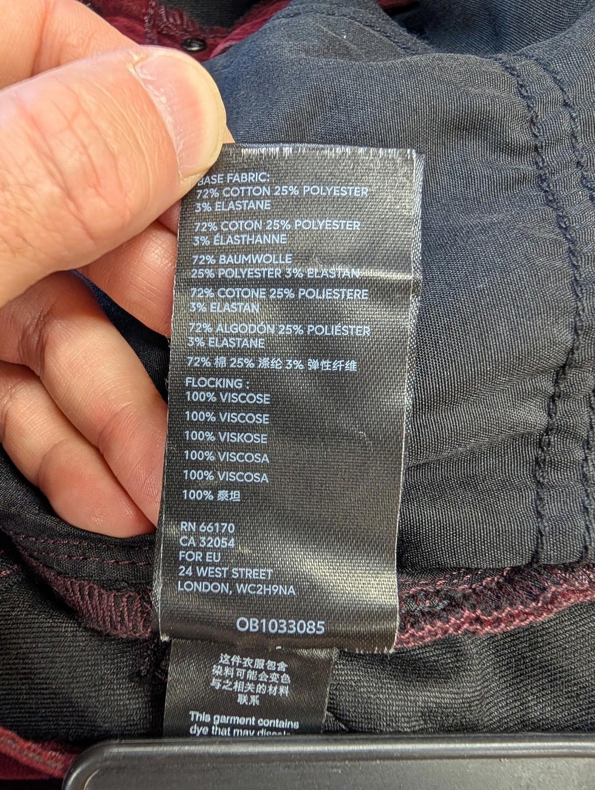 We The Free People Womens Trousers W30 L28 Size Corduroy Velvet Burgundy Red