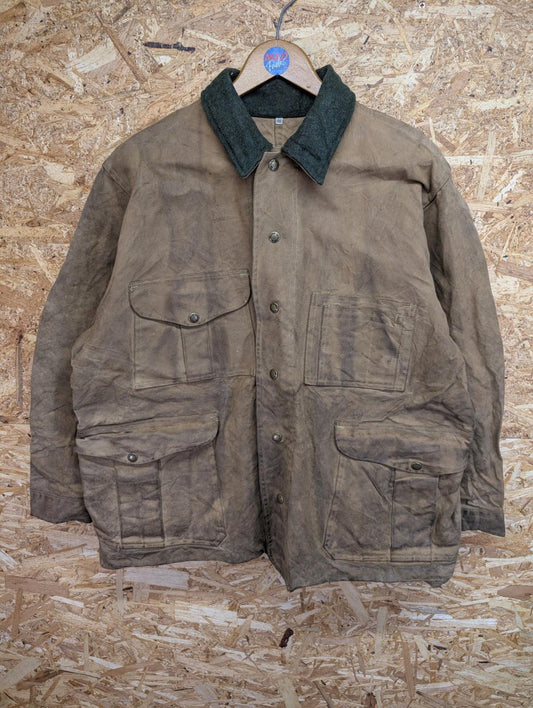 Filson Tin Cloth Field Jacket 2XL 46 Men Hunting Vintage Brown Canvas Duck Coat