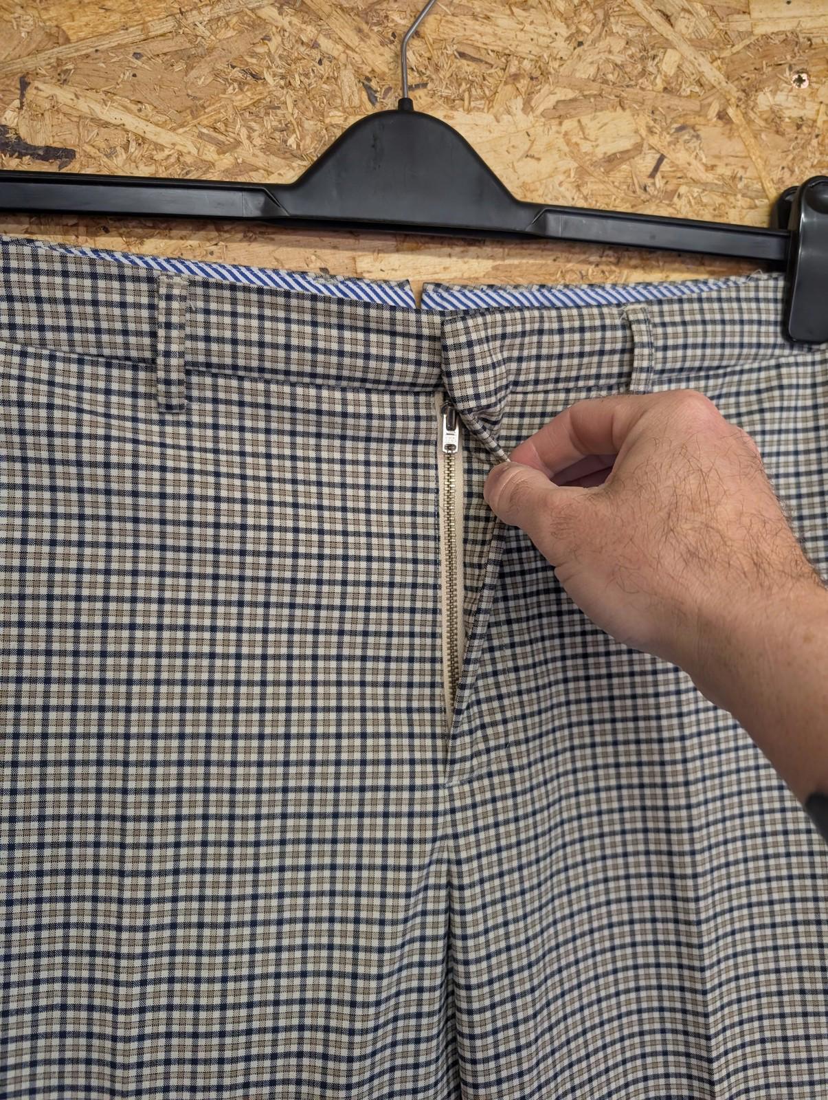 Lacoste Live Trousers W36 L29 Men Check Slim Fit Beige Golf Smart Cropped