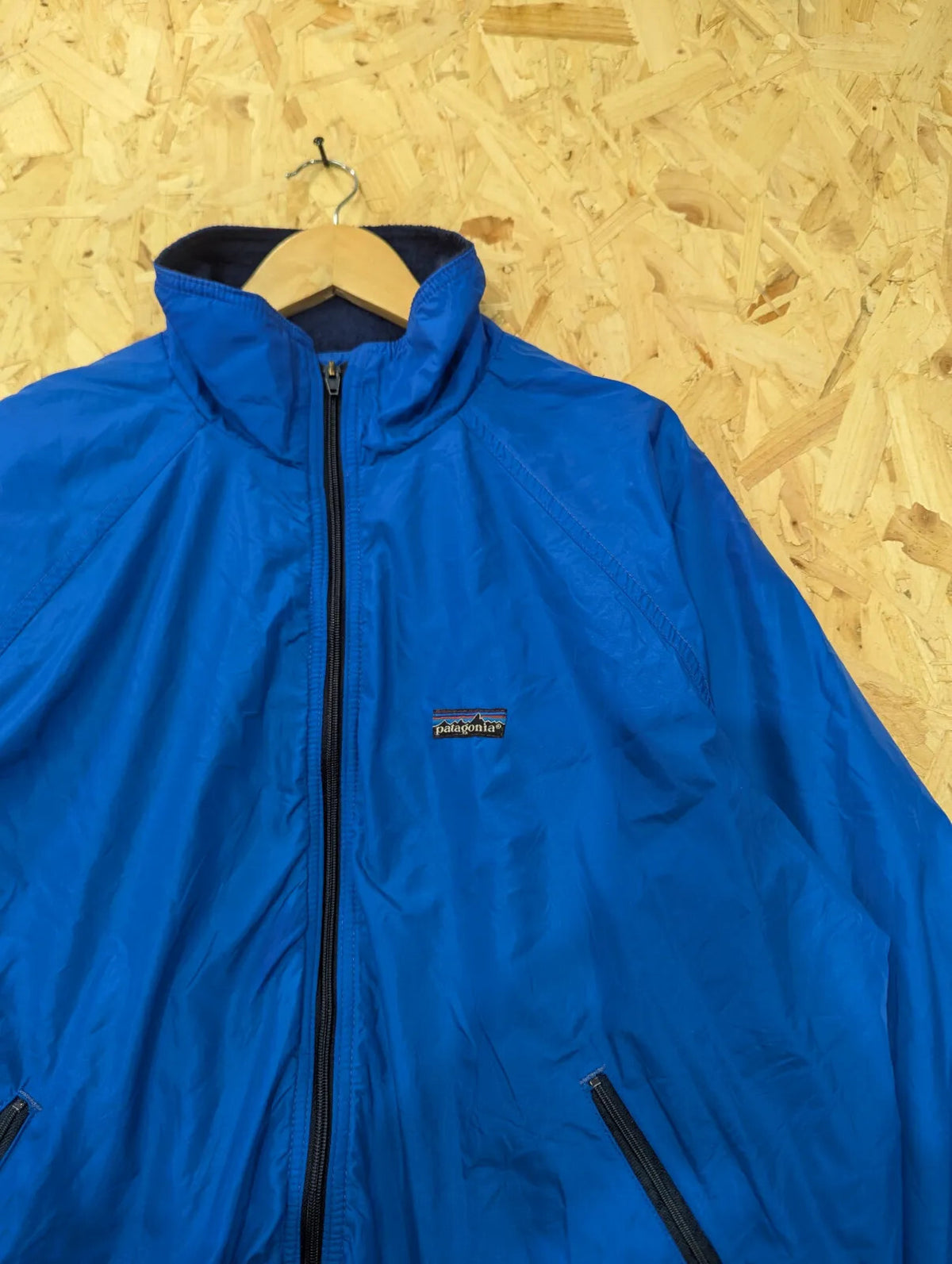 Vintage Patagonia Jacket Mens XL Blue Fleece Lined Synchilla Bomber USA Made 90s