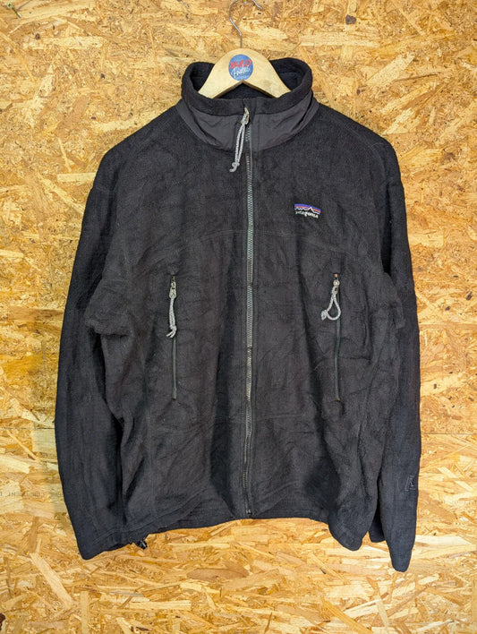 Patagonia R3 Radiant Fleece Jacket Womens Medium Black Full Zip Microgrid Hiking