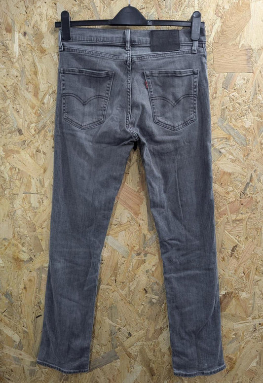 Levis 511 Slim Jeans W32 L32 Men Grey Stonewashed Straight Leg Stretch Denim Zip