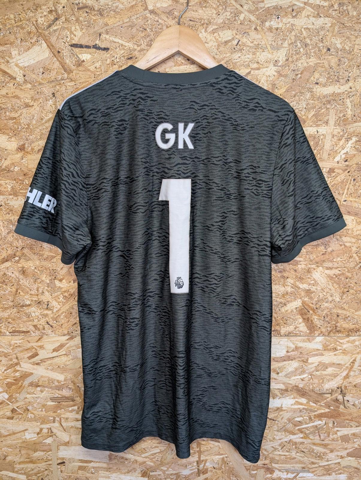 Adidas Manchester United Large Men Goalkeeper Football Shirt Black 2020 Kit Grey