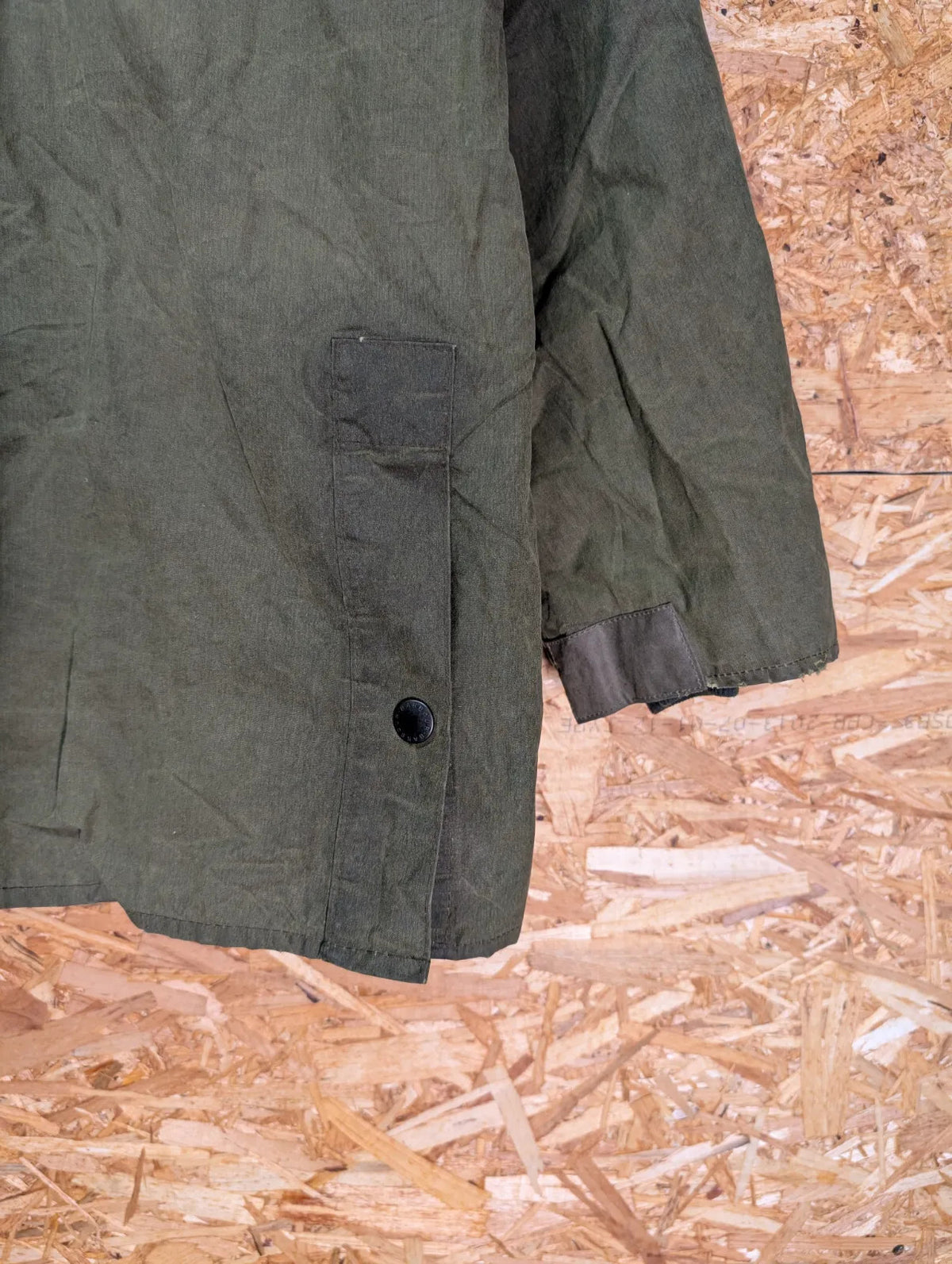 Barbour Bedale Jacket Medium 102cm 40in Olive Green Waxed Cotton Cord Collar Full
