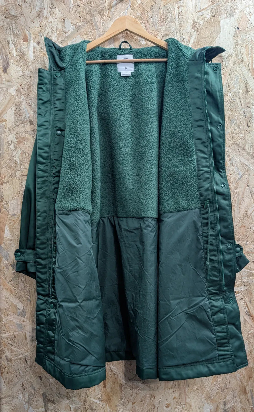 Nike Hooded Jacket  Green Fleece Lined Herren Parka Mens Oversized XL