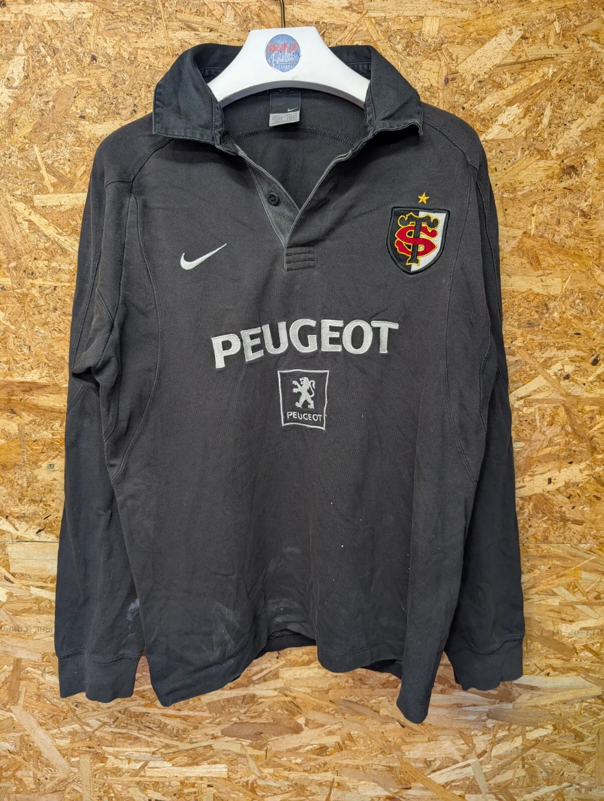 Vintage Stade Toulousain Rugby Shirt Mens Medium 07/08 Black 100th Anniversary