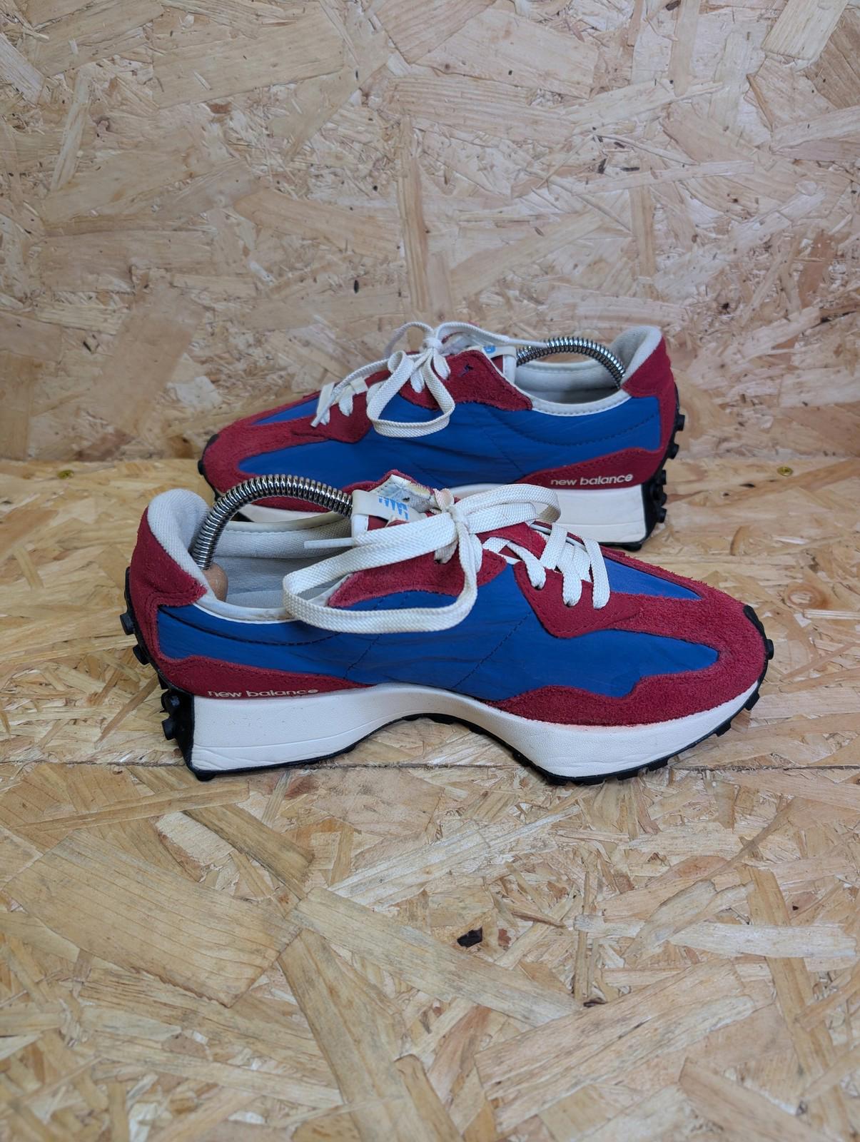New Balance 327 Trainers UK 6 Women Red Blue White Lace Running Shoe NB Claret