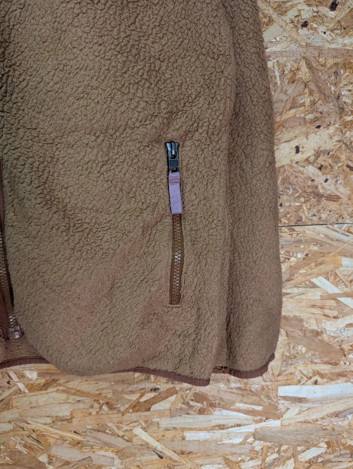 Patagonia Retro Pile Fleece Hoodie Jacket Women Medium Brown Fully Zip Synchilla