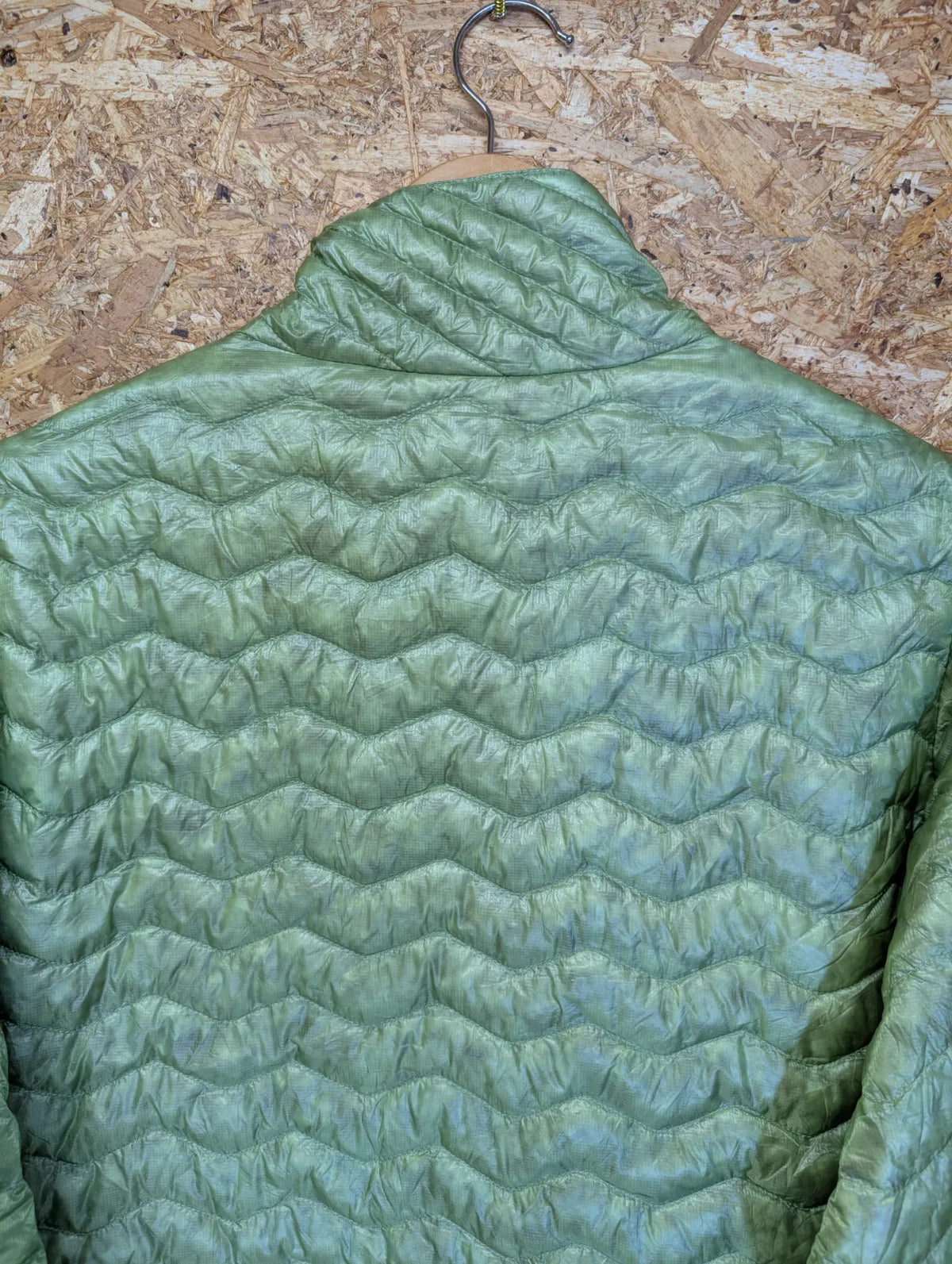 Patagonia Ultralight Down Shirt Womens Large Green 1/4 Zip Quilted Puffer Nano
