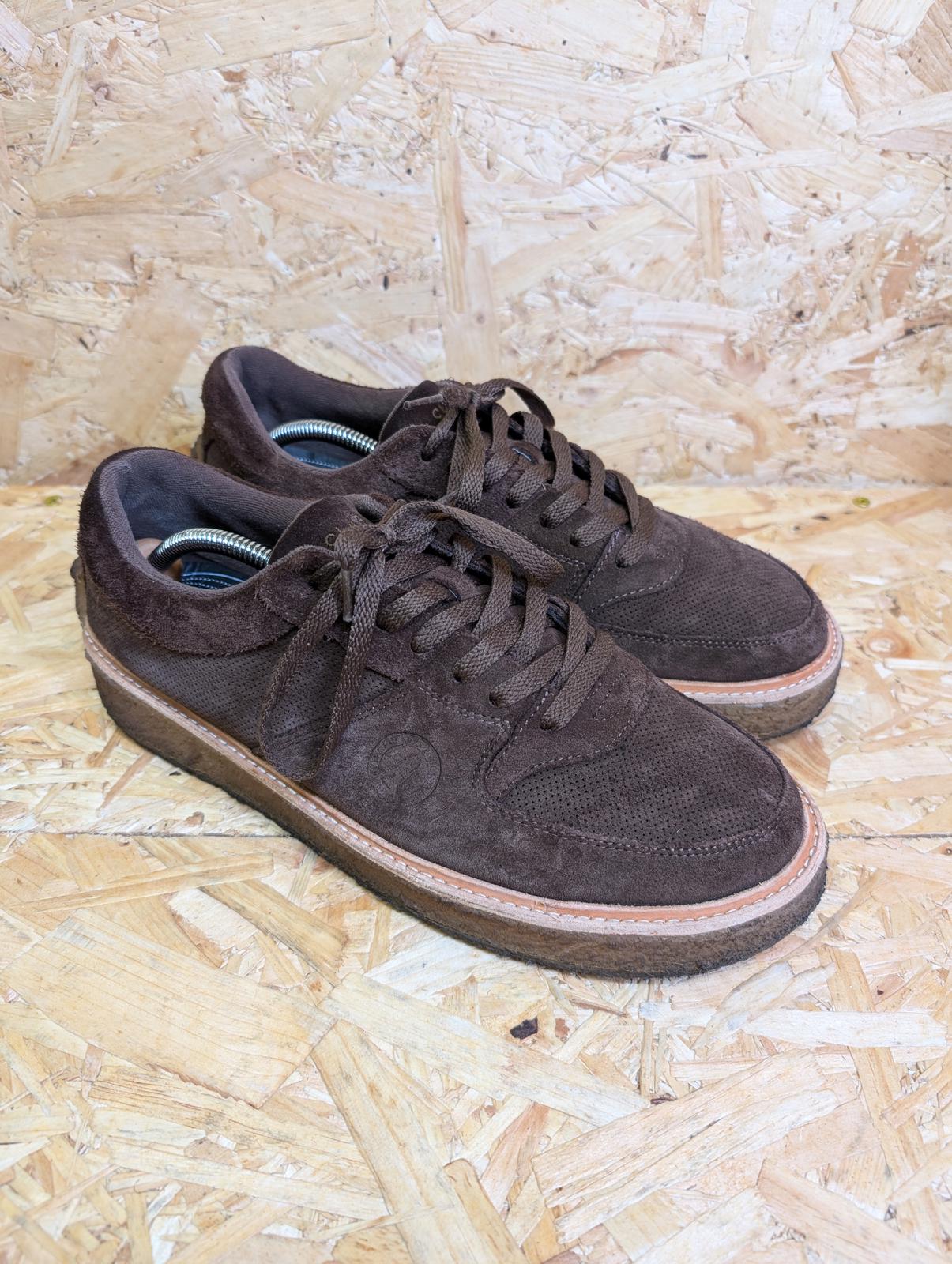 Clarks Originals UK 10 EU 44 Sandford Trainers Dark Brown Suede Lace Up Gum Sole