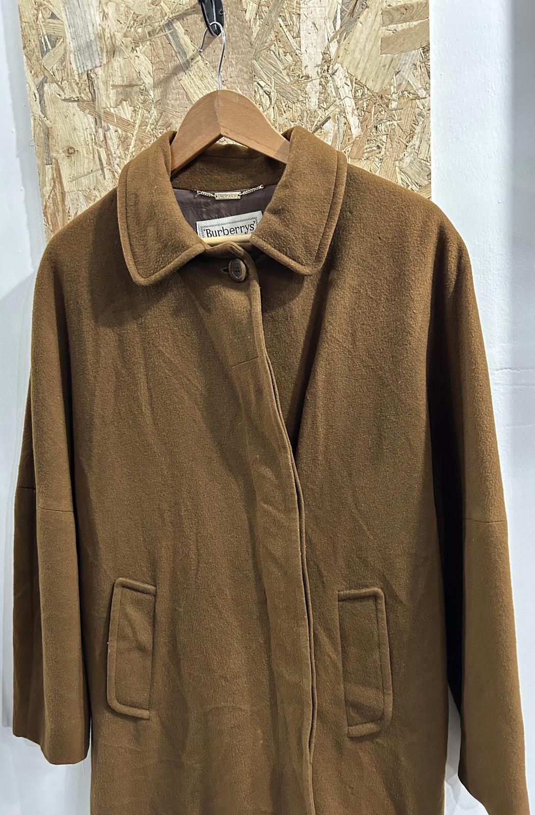 Burberrys Padded Coat Womens Size Medium Brown Wool Blend 90s Vintage