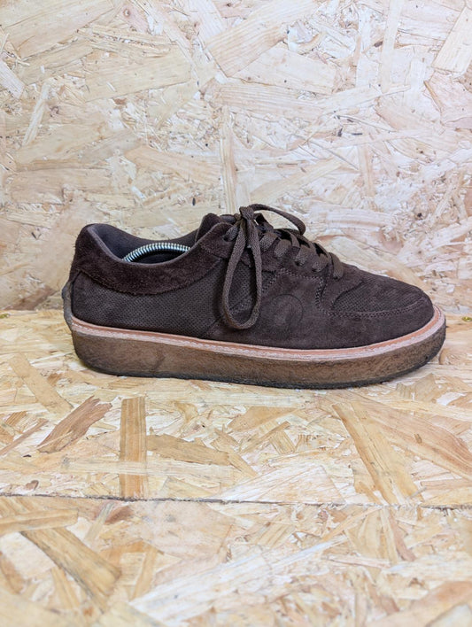 Clarks Originals UK 10 EU 44 Sandford Trainers Dark Brown Suede Lace Up Gum Sole