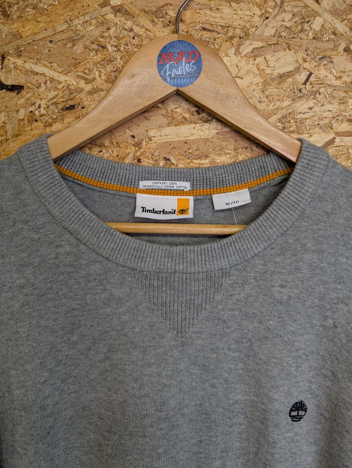 Timberland Grey Jumper Mens XL Sweater Crew Neck 100% Organic Cotton New
