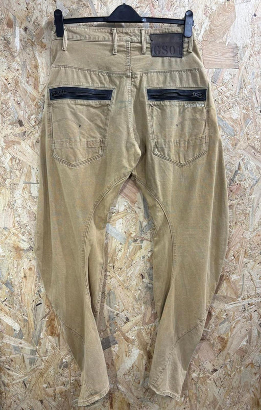 G-Star Jeans W34 L32 Tan Mustard Brown Bronson Chino 3D Loose Tapered COJ