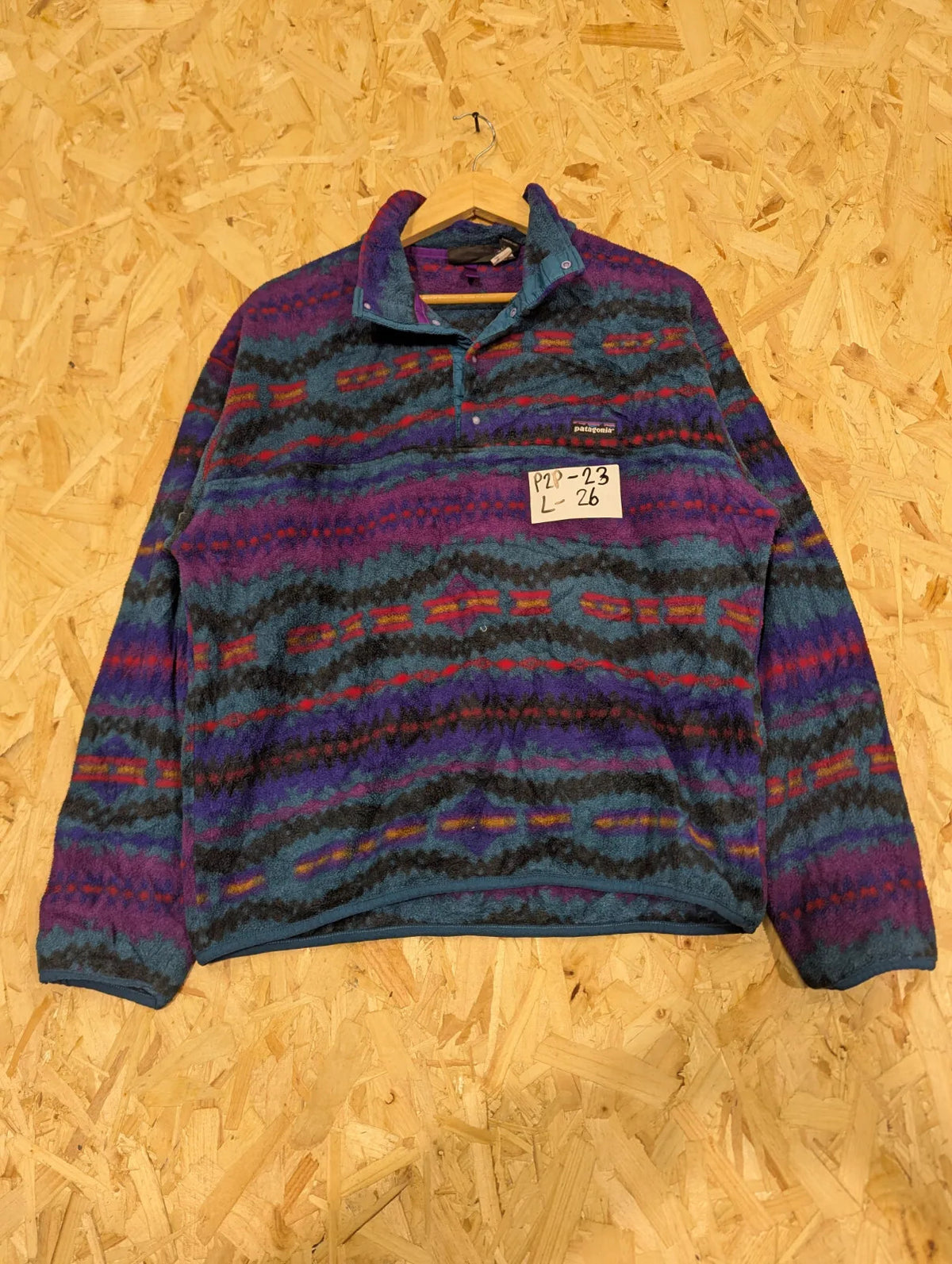 Vintage Patagonia Sacagawea Fleece Men Medium Fleece Geometric Snap-T USA 90s