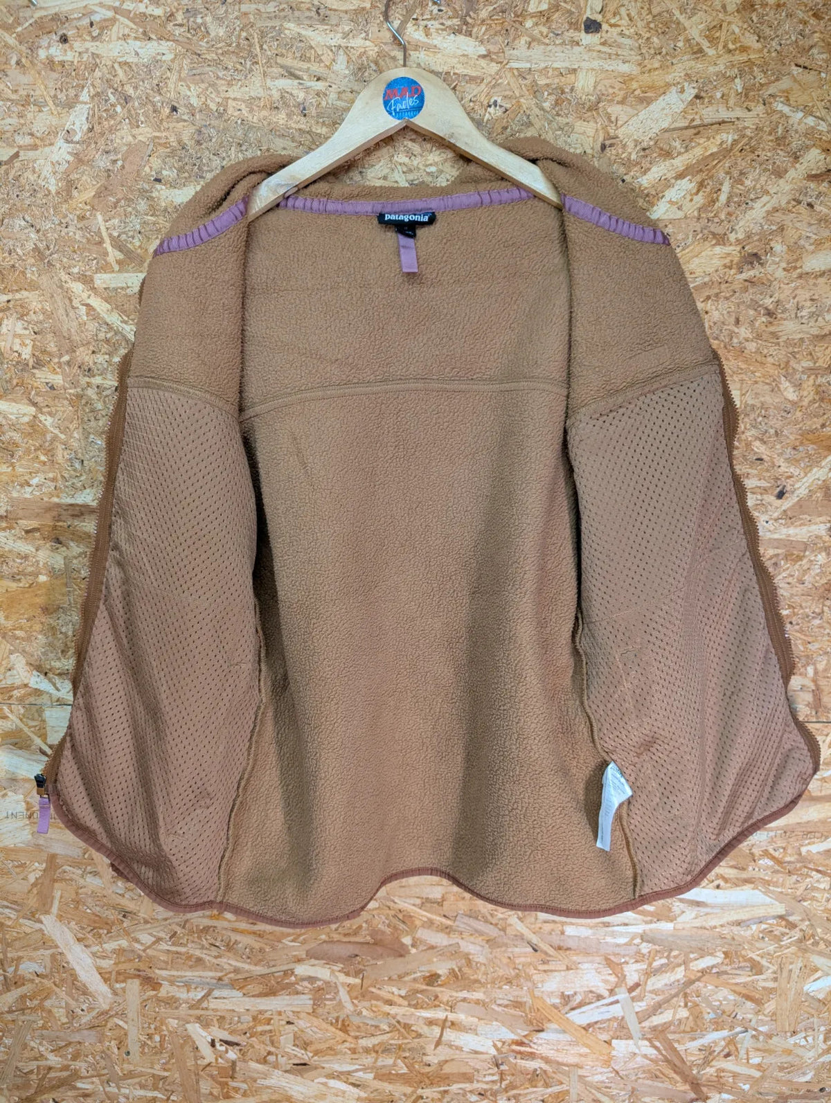Patagonia Retro Pile Fleece Hoodie Jacket Women Medium Brown Fully Zip Synchilla