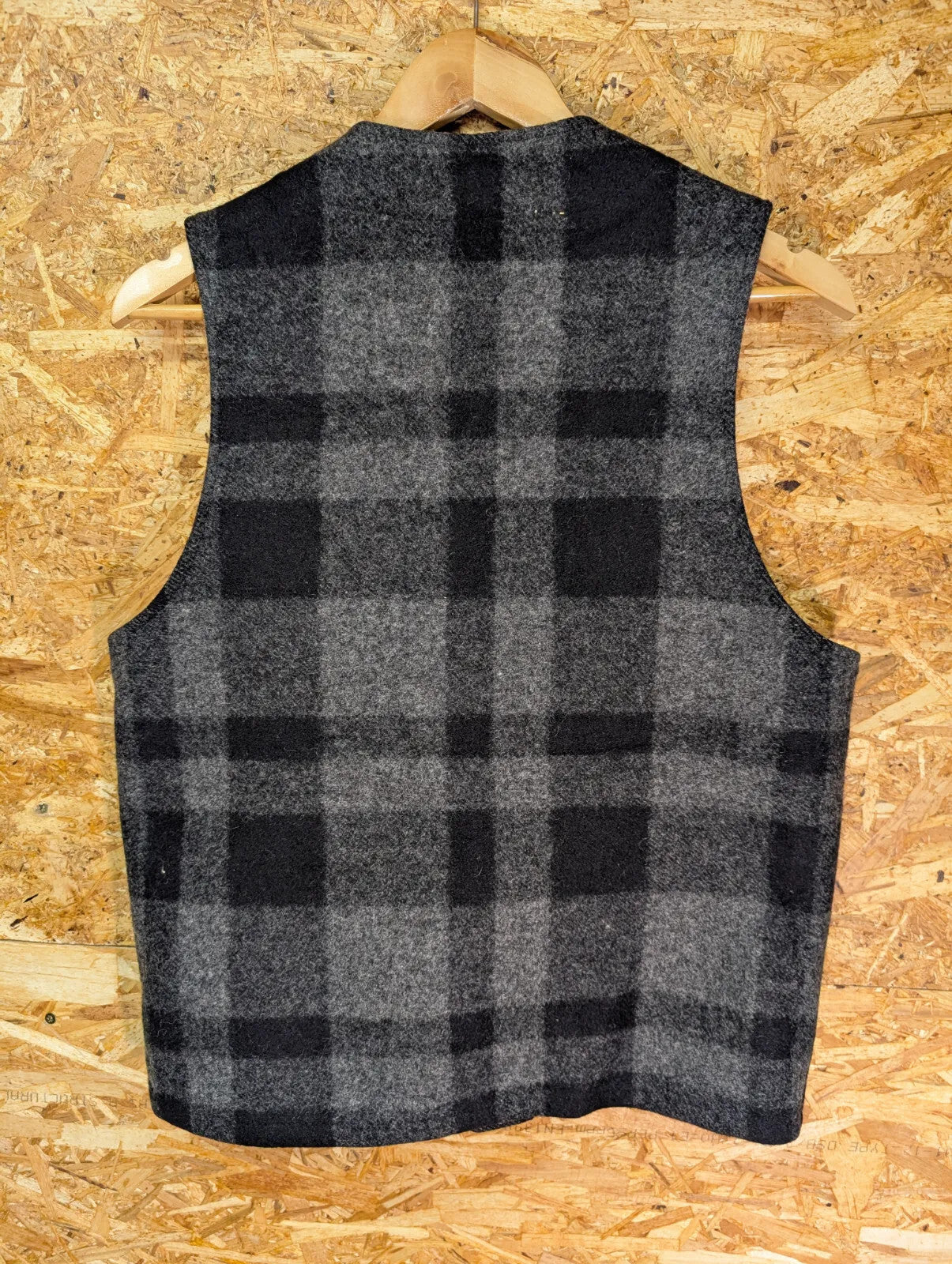 Filson Mackinaw Check Wool Vest Mens Small 38 Grey Black Gilet USA Made Style 20