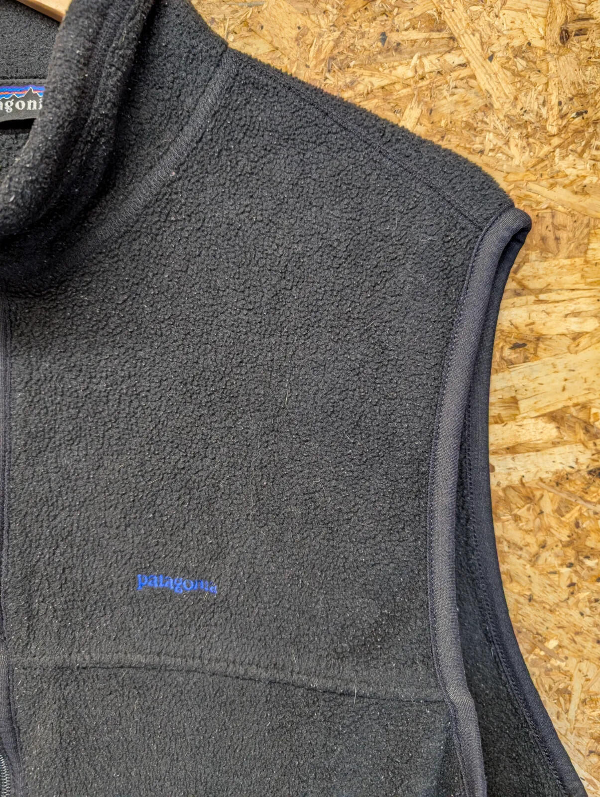 Vintage Patagonia Vest Fleece Mens Medium Black Full Zip USA Made 90s Gilet