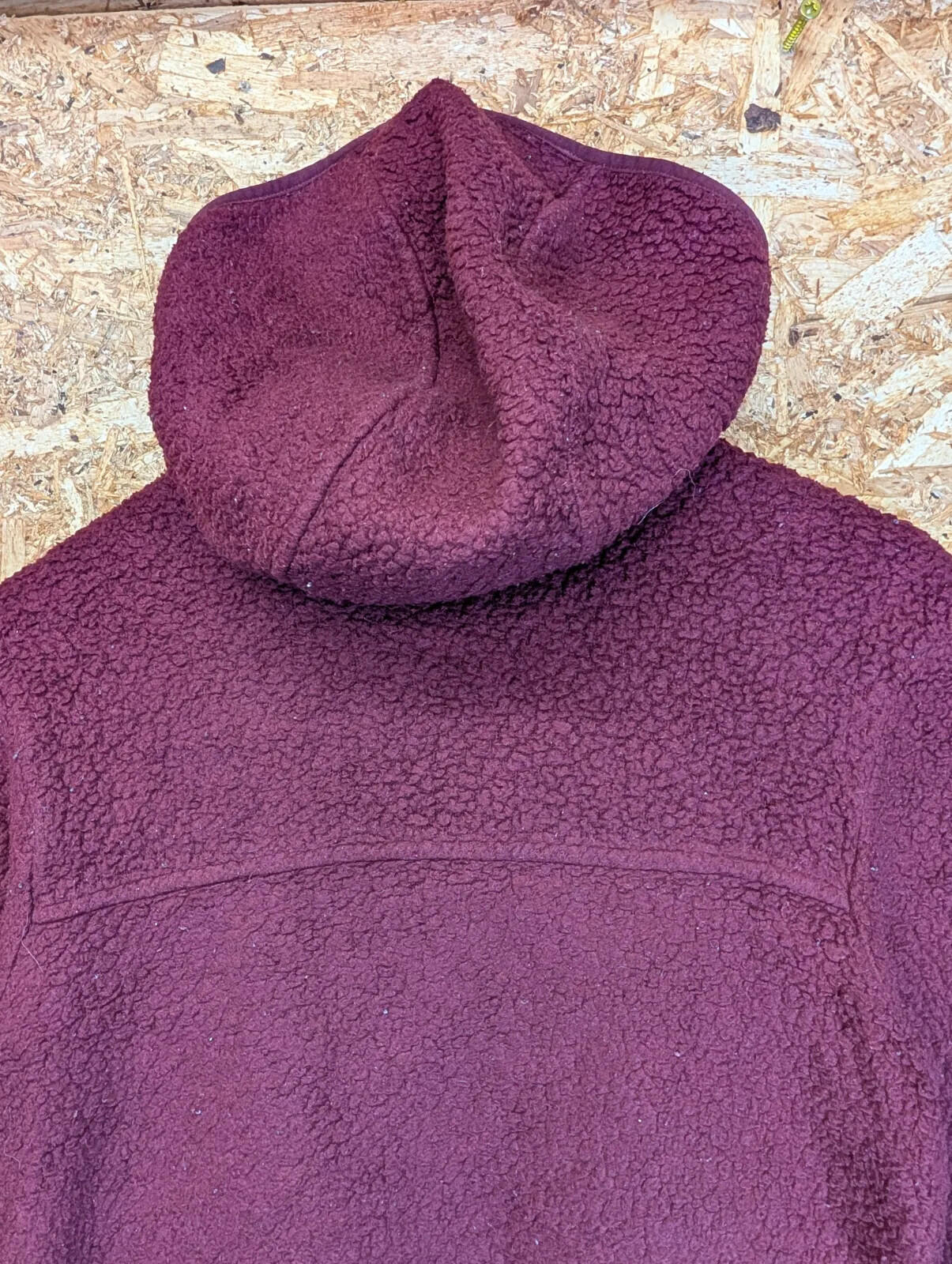 Patagonia Fleece Hoodie Jacket Women XS Sherpa Full Zip Burgundy Deep Pile Retro
