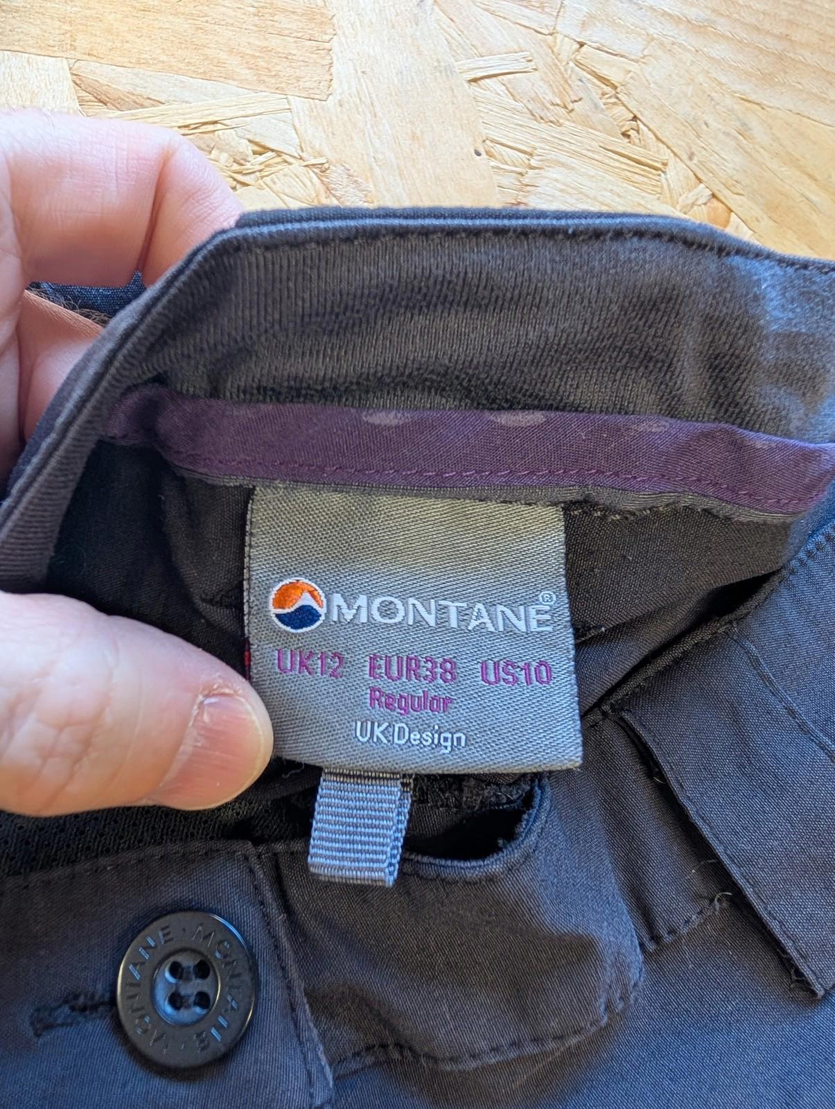 Montane Trousers UK 12 W32 Women Terra Stretch Hiking Black Zip Pockets