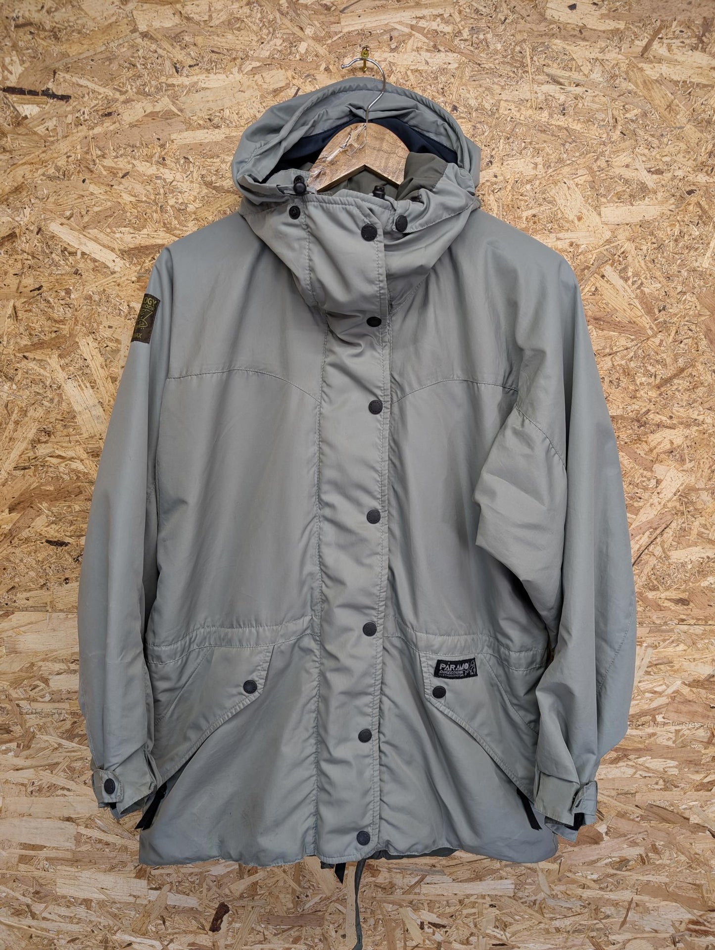Paramo Small Coat Cascada Analogy Breathable Jacket Waterproof Hood Nikwax Grey