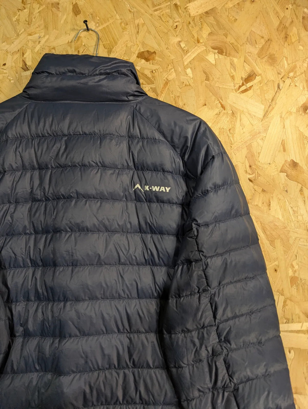 K Way Drake Puffer Jacket Mens Large Navy Duck Down Filled 650 Power Lightweight