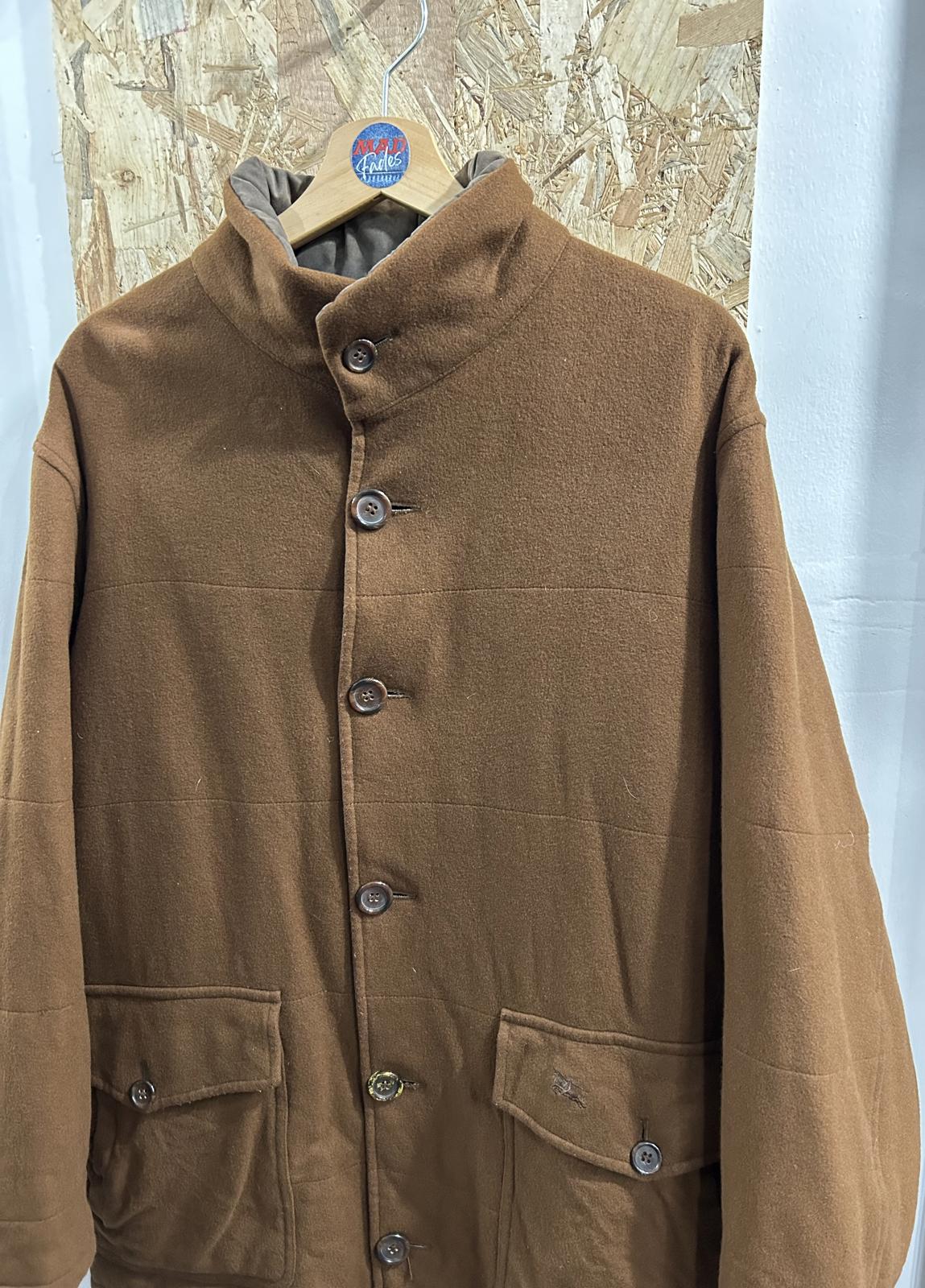 Burberrys Padded Coat Mens Size XL Brown Wool Cashmere Blend 90s Vintage