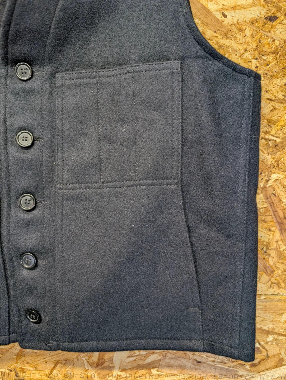 Filson Mackinaw Wool Vest Mens Medium 40 Navy Blue USA Made Button Up Gilet