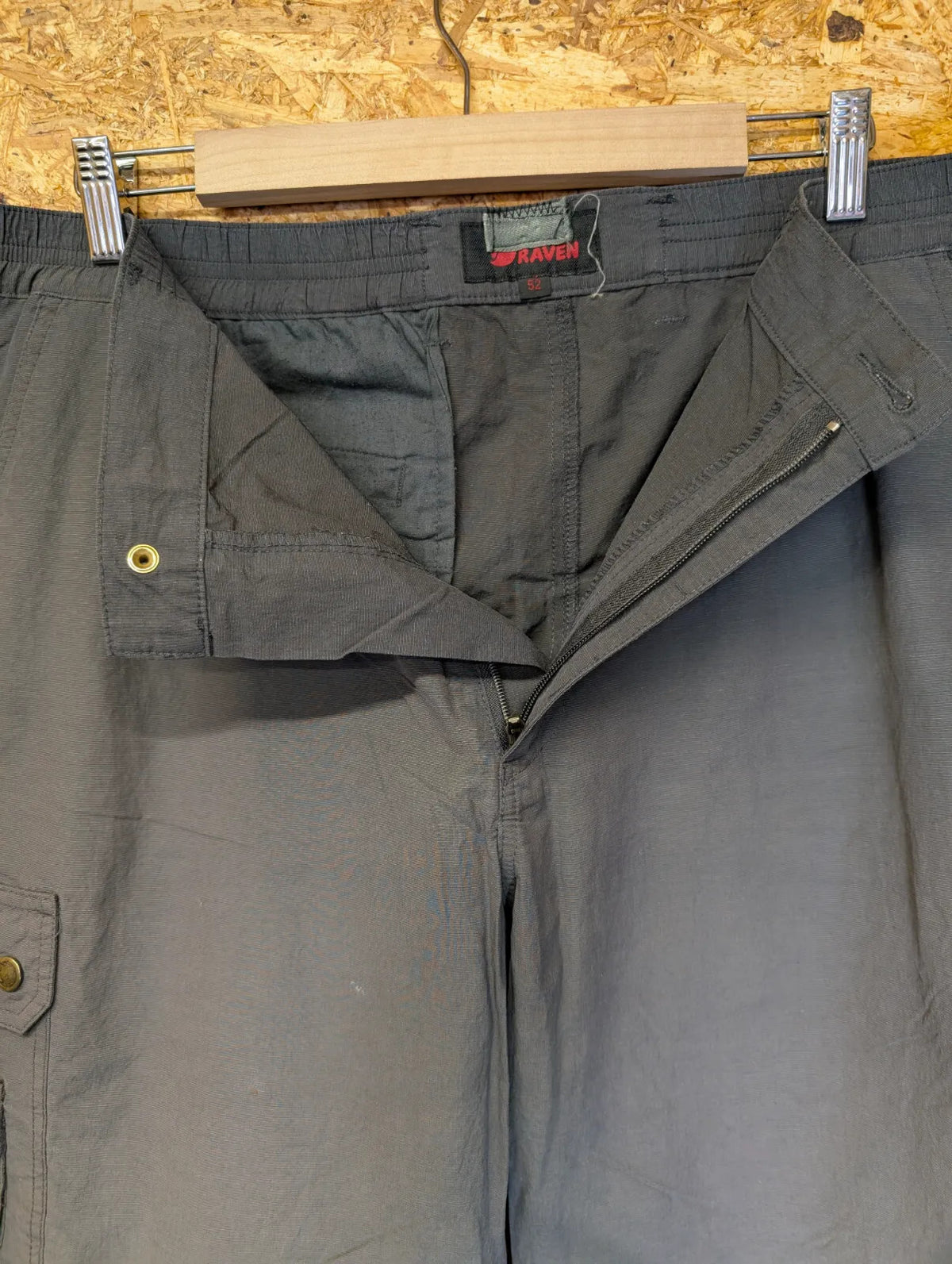 Fjallraven Zip-Off Trousers Mens W38 L29 Grey Cotton Cargo Relaxed Fit Shorts