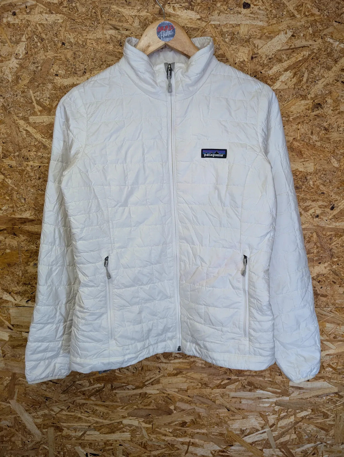 Patagonia Nano Puff Jacket Women Small White Padded Quilted Hiking Walking Trail