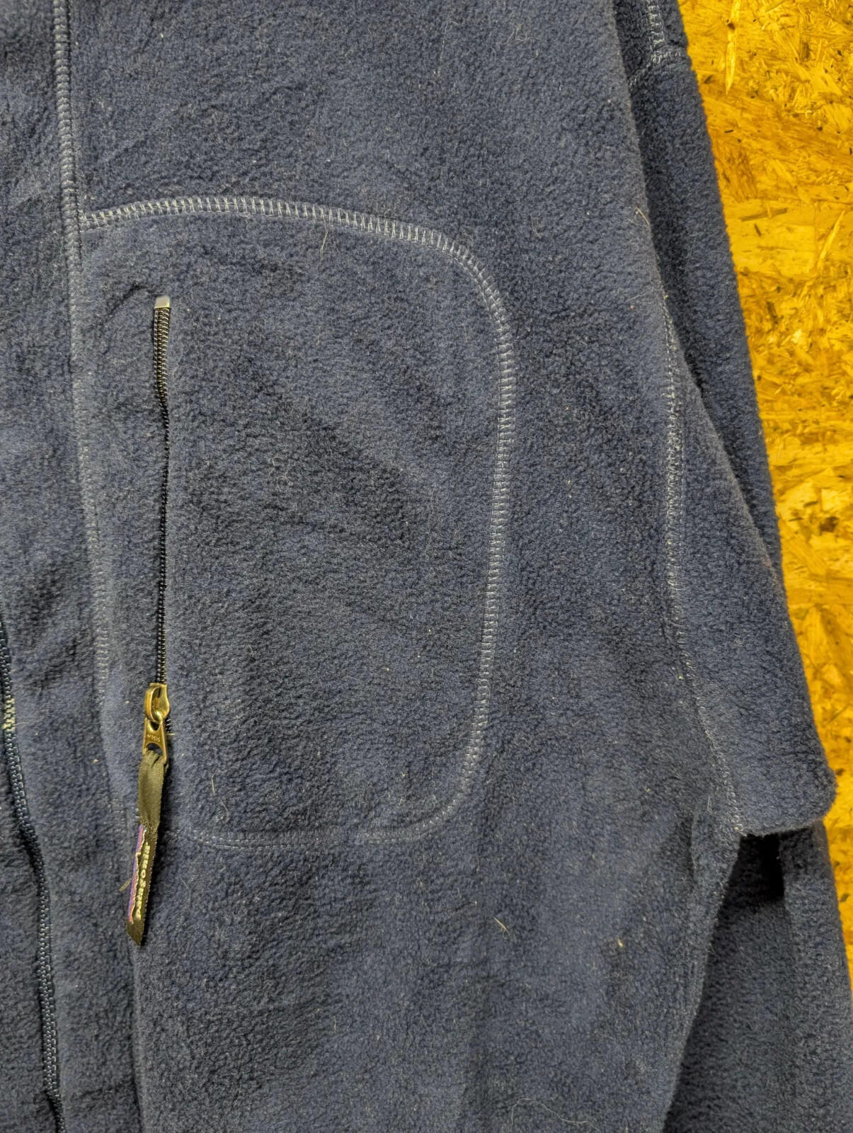 Vintage Patagonia Fleece Jacket Mens Large Navy Blue Synchilla Full Zip USA 90s