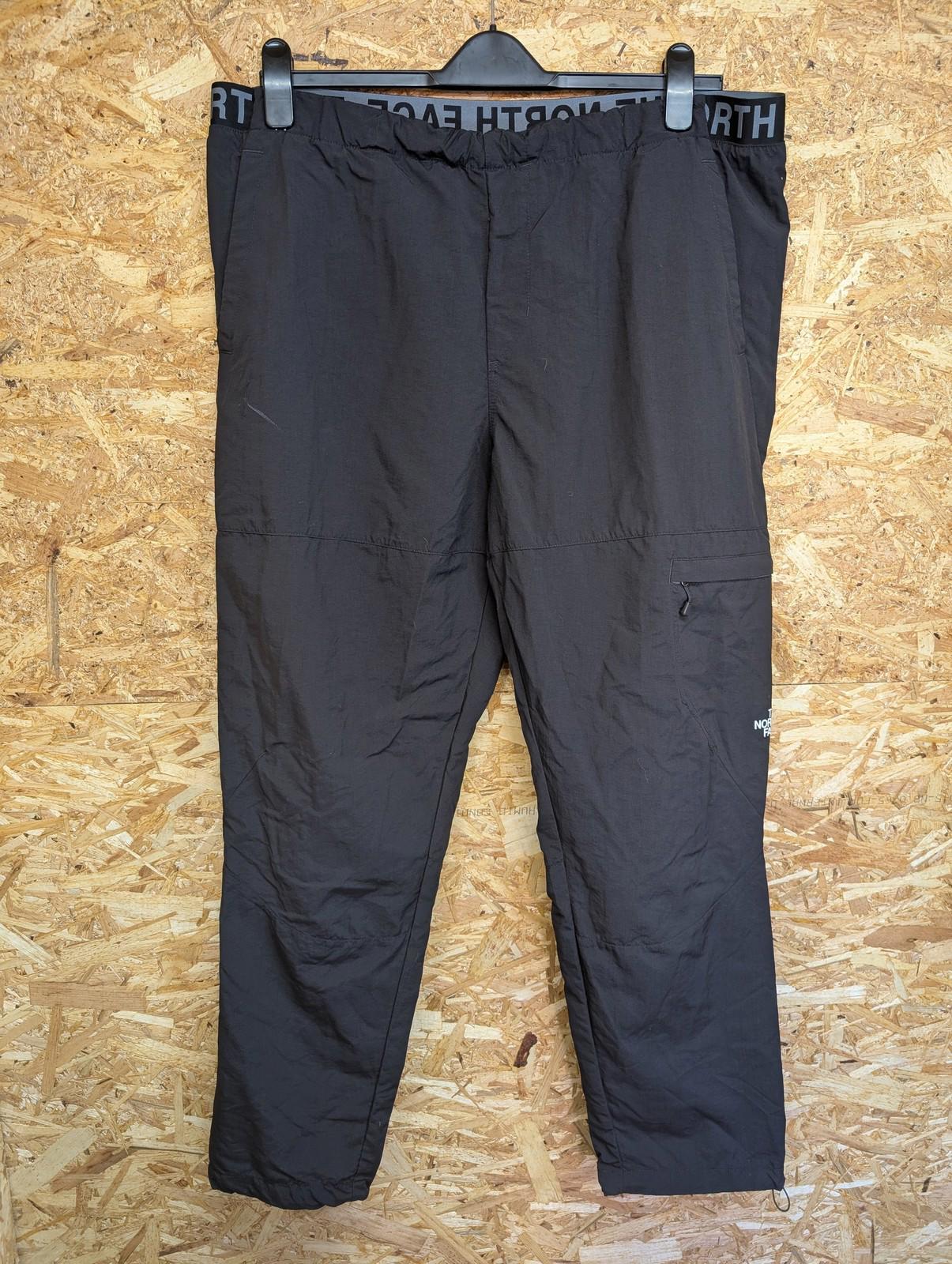 North Face Track Pants Size XL Men Nylon Trousers Elasticated Waist Black Cargo