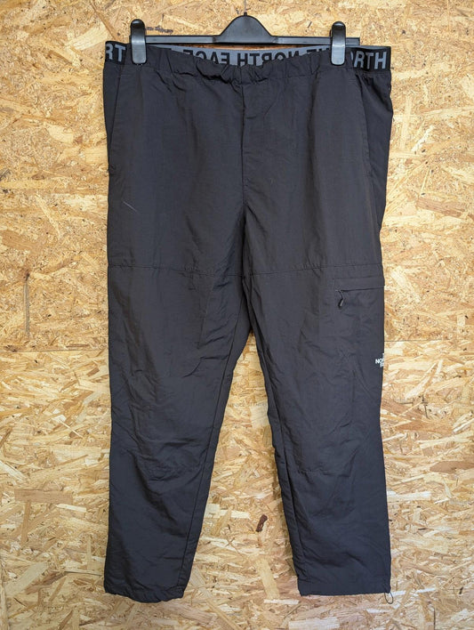 North Face Track Pants Size XL Men Nylon Trousers Elasticated Waist Black Cargo