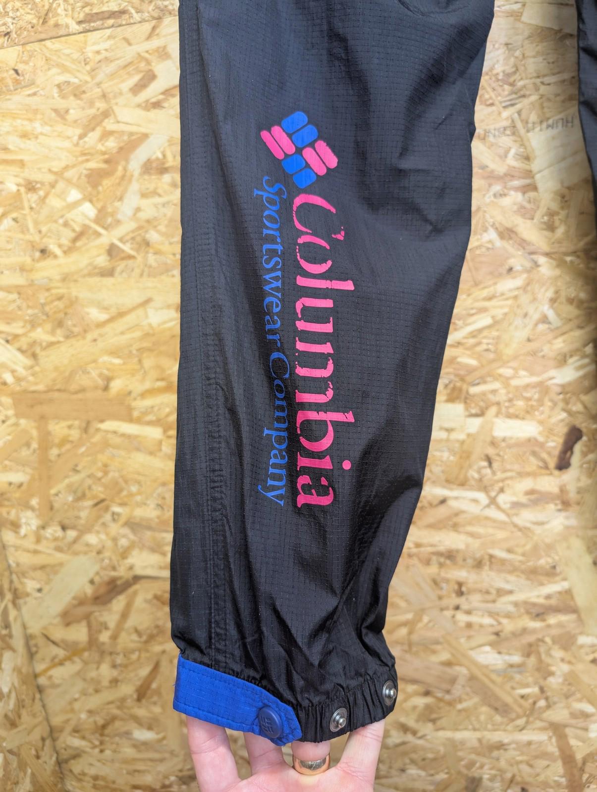 Columbia Track Pants Mens M Elastic Waist Drawstring Black Blue Sportswear