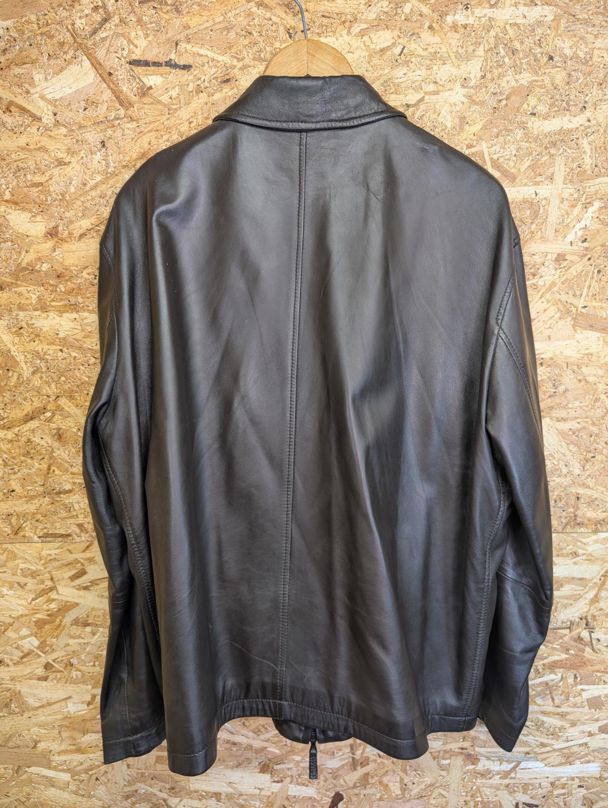Latini Leather Jacket Mens Size XL Brown Made In Italy Simple Zip Front