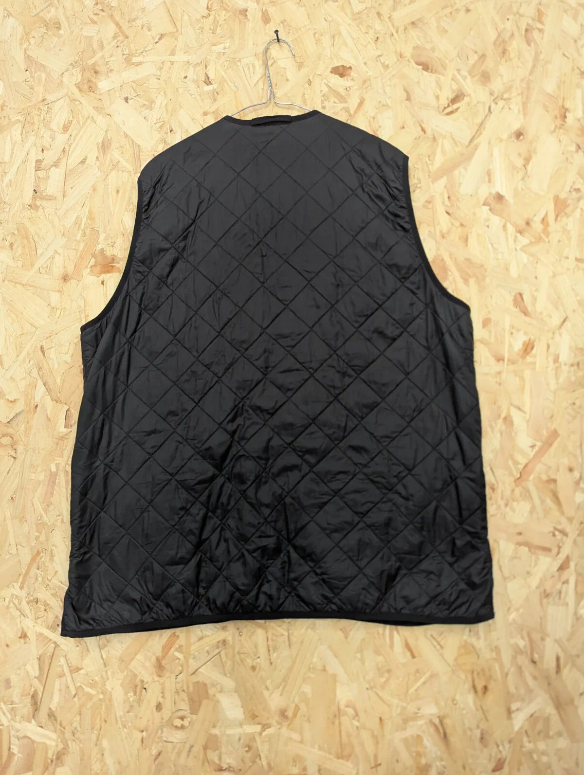 Barbour Gilet Vest Mens XL Black Polyamide Diamond Quilted Fleece Lined Polar