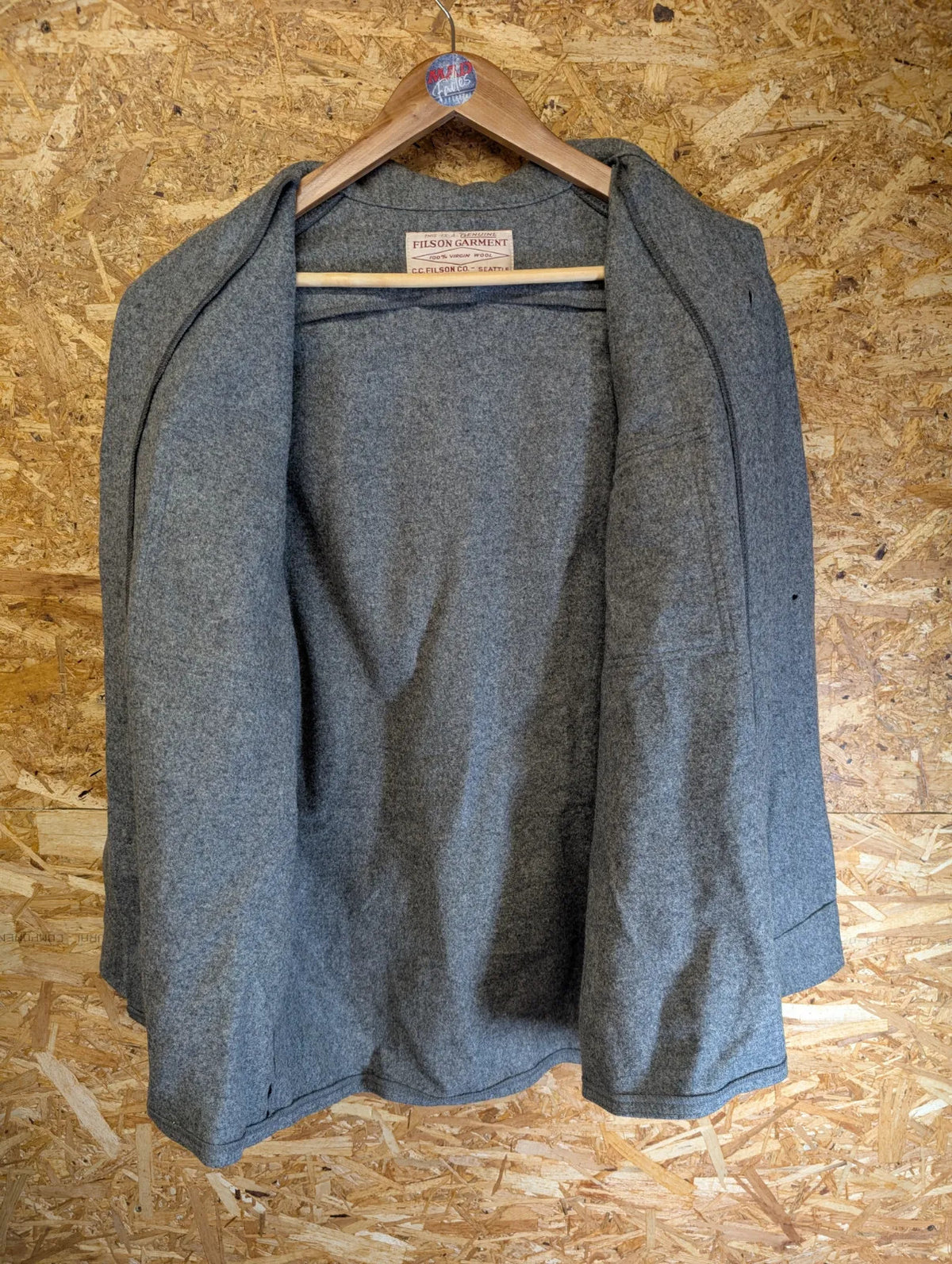 Filson Wool Jac Shirt Mens Large Made USA Cruiser Heather Grey Style 90 USA Made