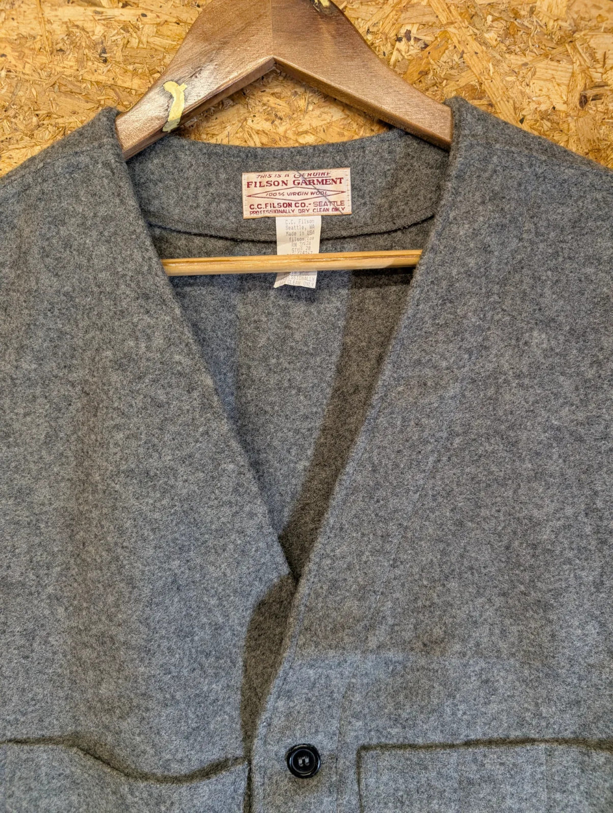 Filson Mackinaw Wool Vest 2XL 48 Heather Grey Body Warmer USA USA Made Heritage