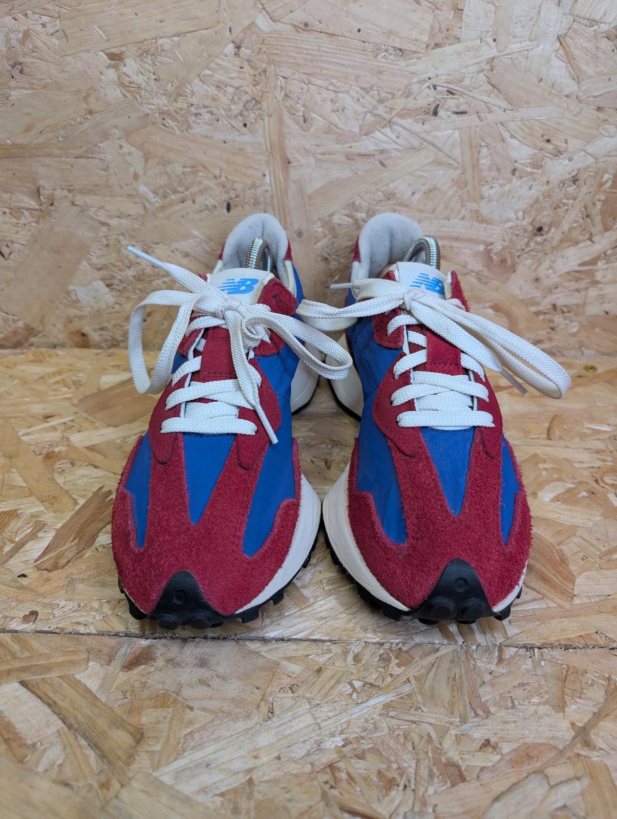 New Balance 327 Trainers UK 6 Women Red Blue White Lace Running Shoe NB Claret