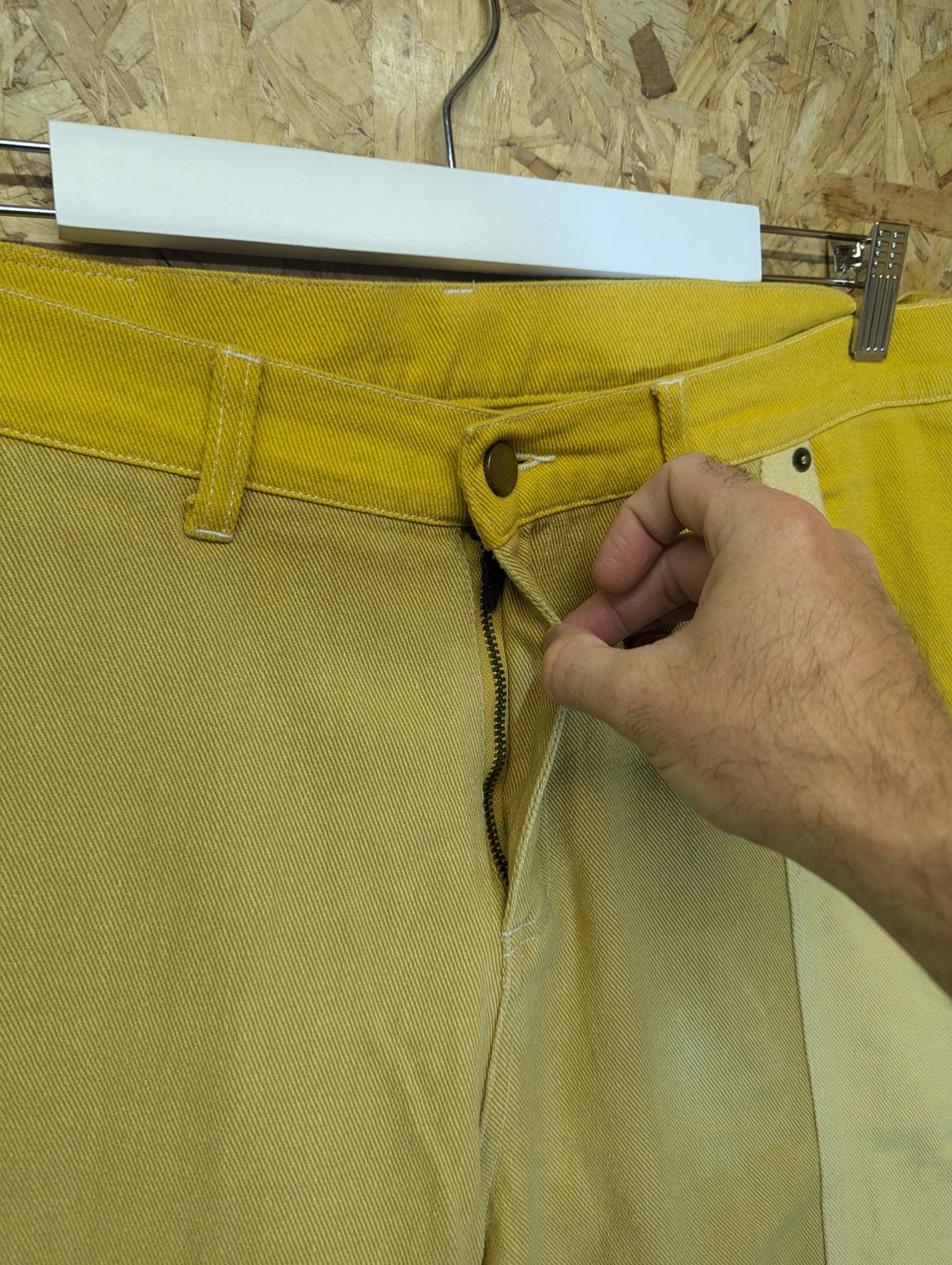 KidSuper Jeans W32 L32 Mustard Yellow Denim Carpenter Cargo Japan Embroidered