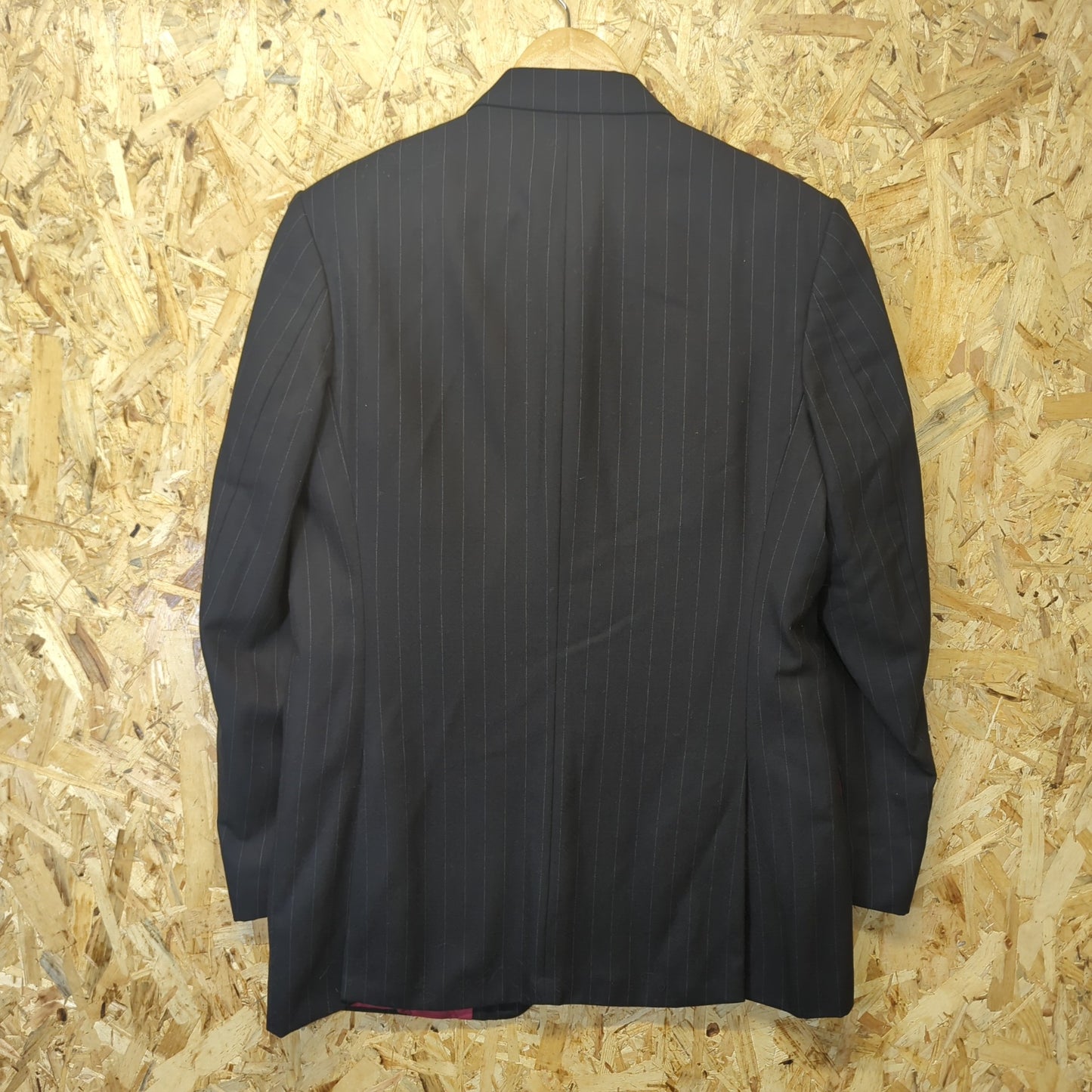 Crombie Wool Cashmere Mix Blazer Jacket Black Pinstripe Mens Medium 38 Regular