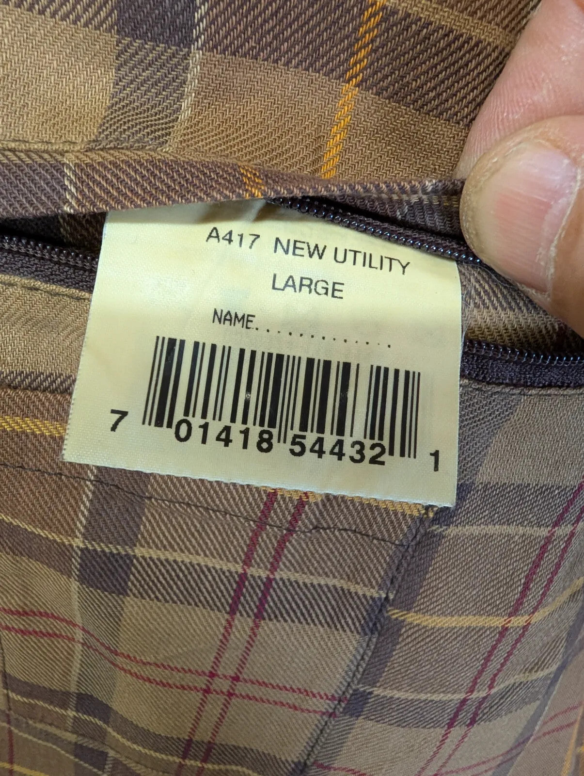 Barbour A417 Utility Wax Jacket Mens Large Brown Cotton Cord Collar Pockets