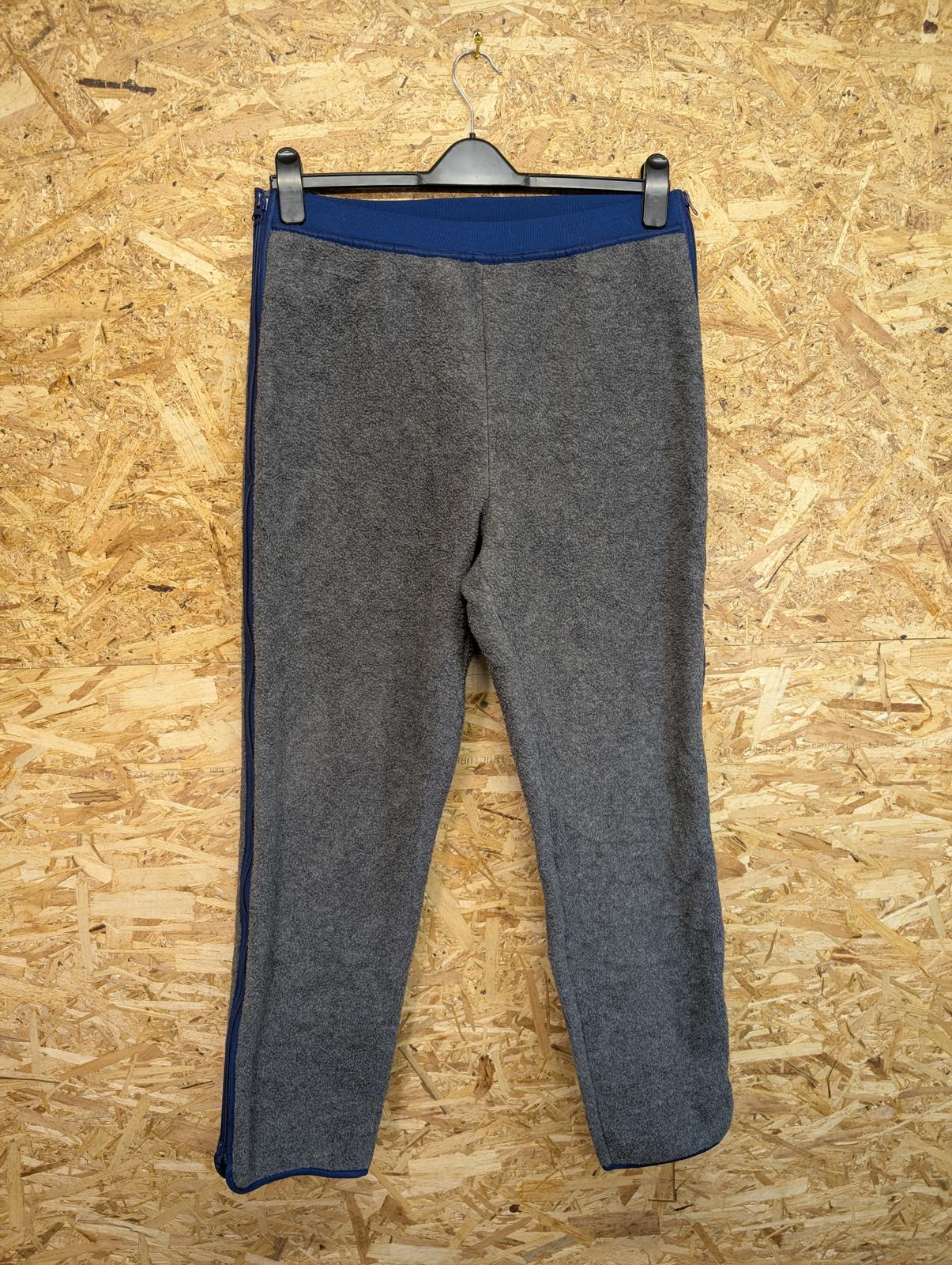Patagonia Large Fleece Joggers Synchilla Zip Side Grey Navy Blue Vintage 90s USA