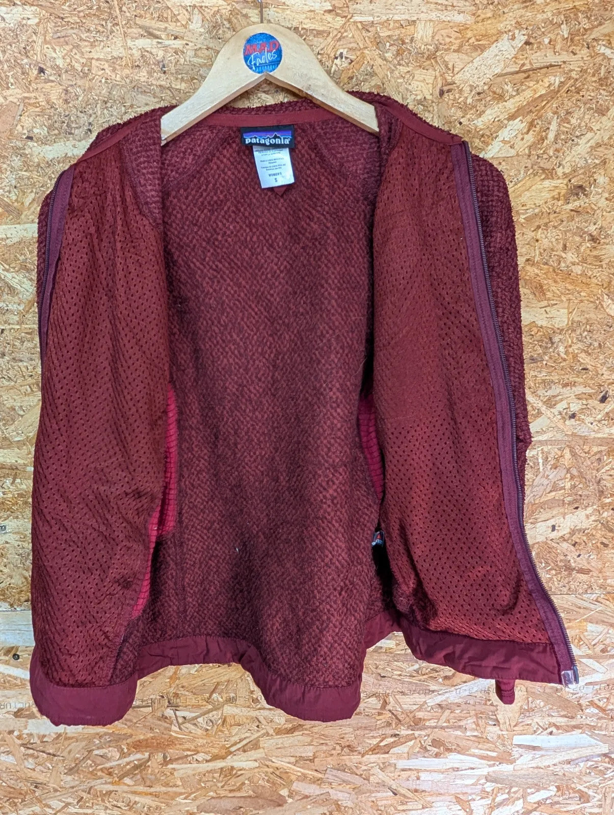 Patagonia R3 Fleece Jacket Womens Small Burgundy Red Full Zip Outdoor Hiking
