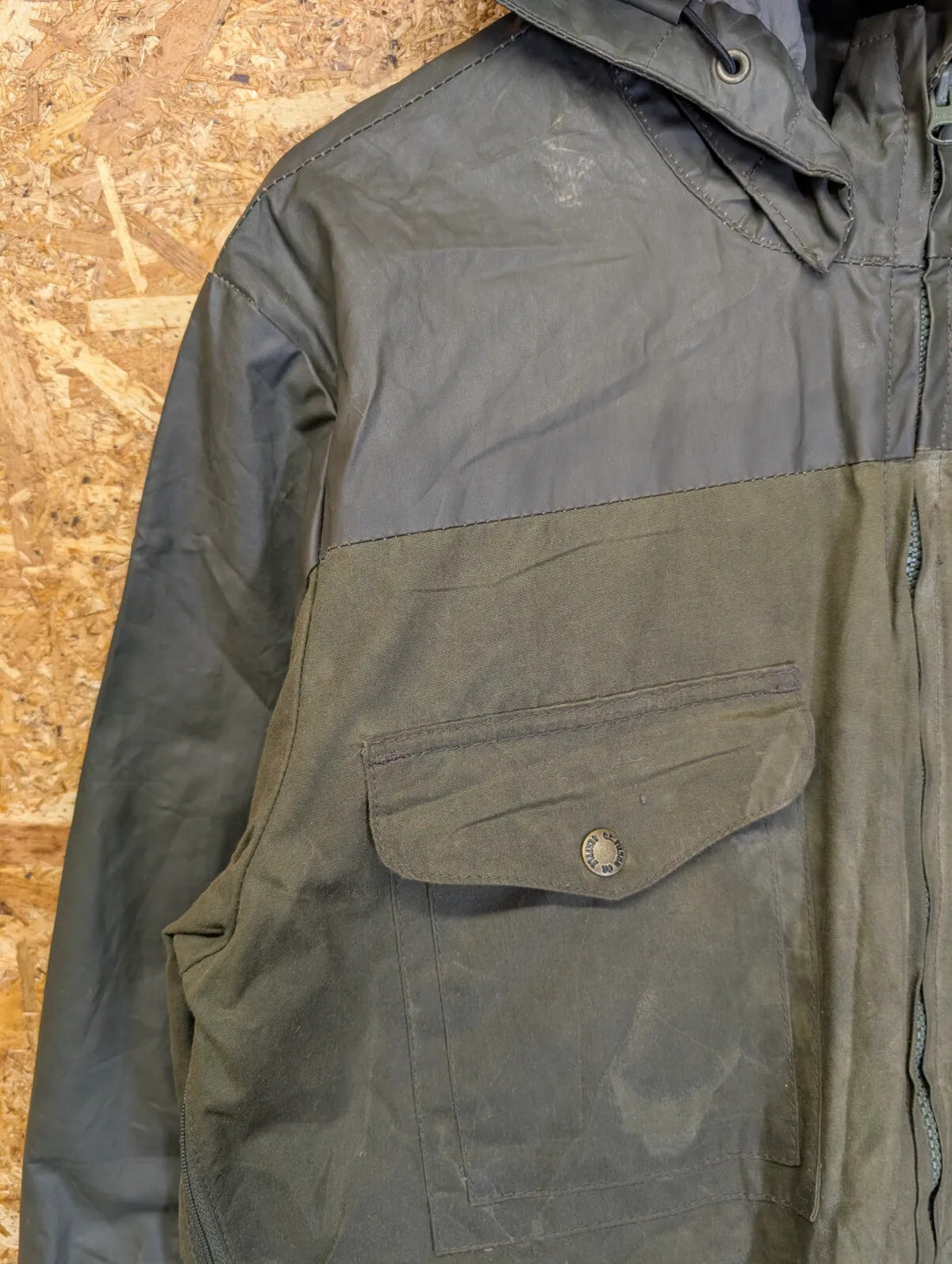 Filson Soy Wax Hooded Cruiser Jacket Mens Medium Green Khaki Green Waterproof