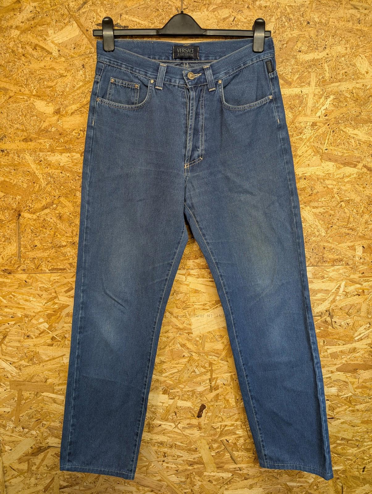 Versace Jeans Couture W30 L32 Men Y2K Straight Leg Navy Blue Denim Vintage 90s