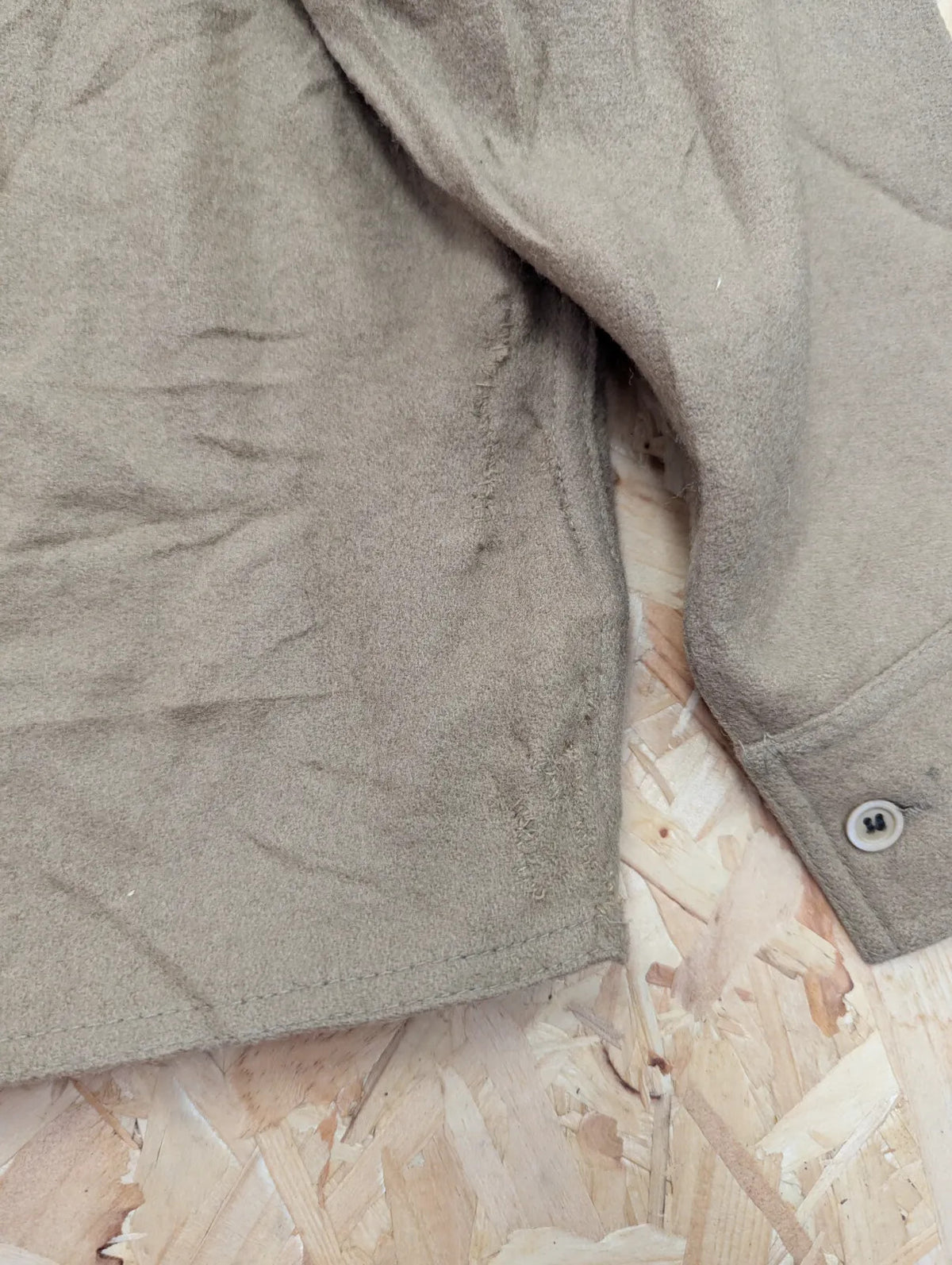 Filson Jac Shirt Mens XL Tan Beige Virgin Wool Button Up Patch Pockets USA Made