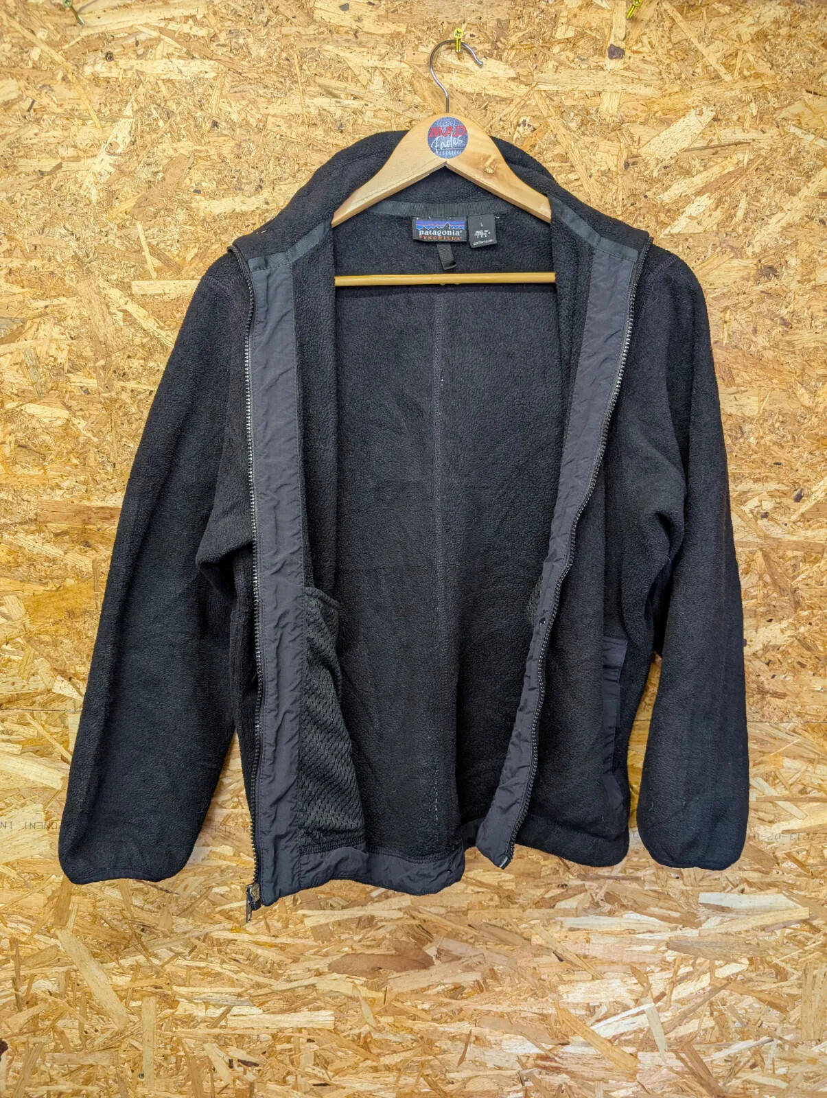 Vintage Patagonia Synchilla Fleece Jacket Womens Large Black Zip USA Made 90s