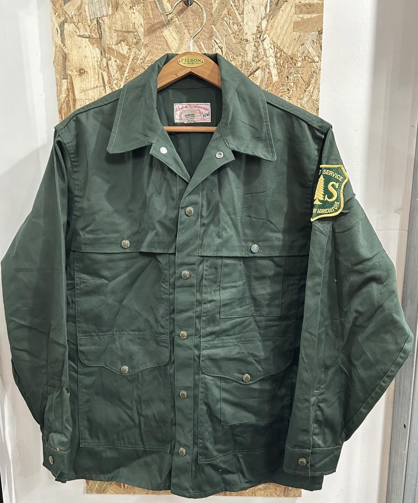 Filson Forest Service DOA Cloth Cruiser 40 Medium Jacket Green Made In USA